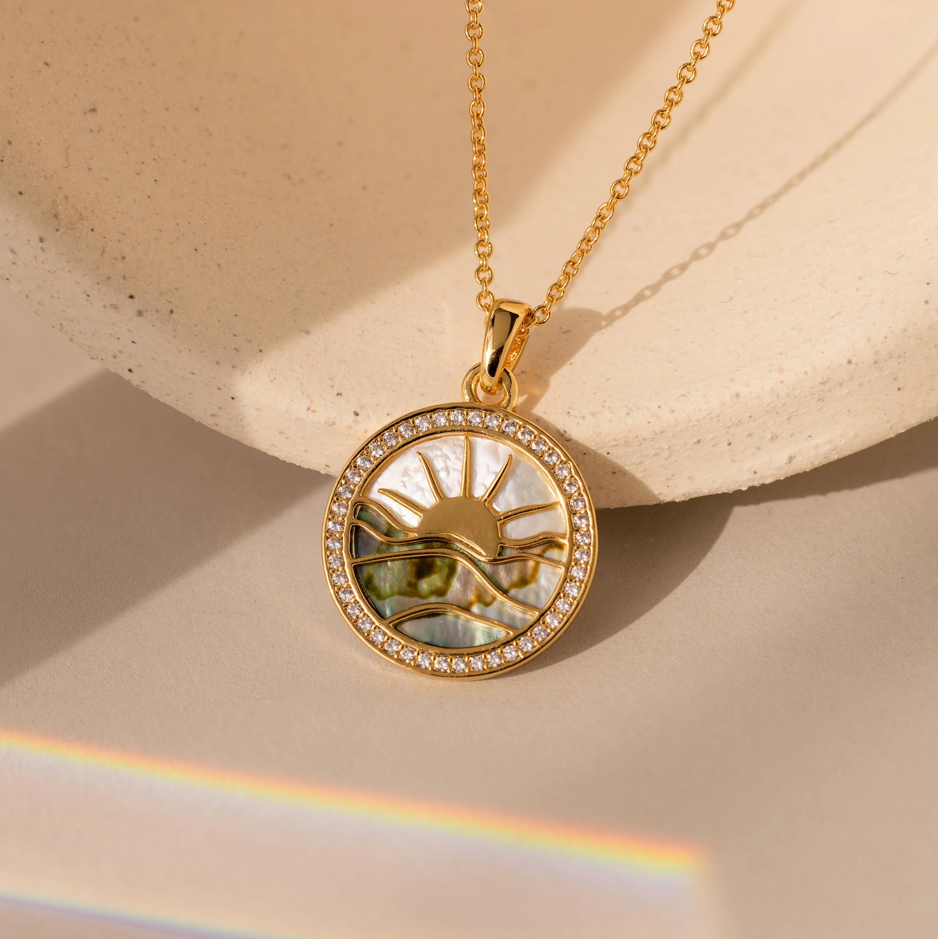 Abalone Sunrise Pendant Necklace - Image 3