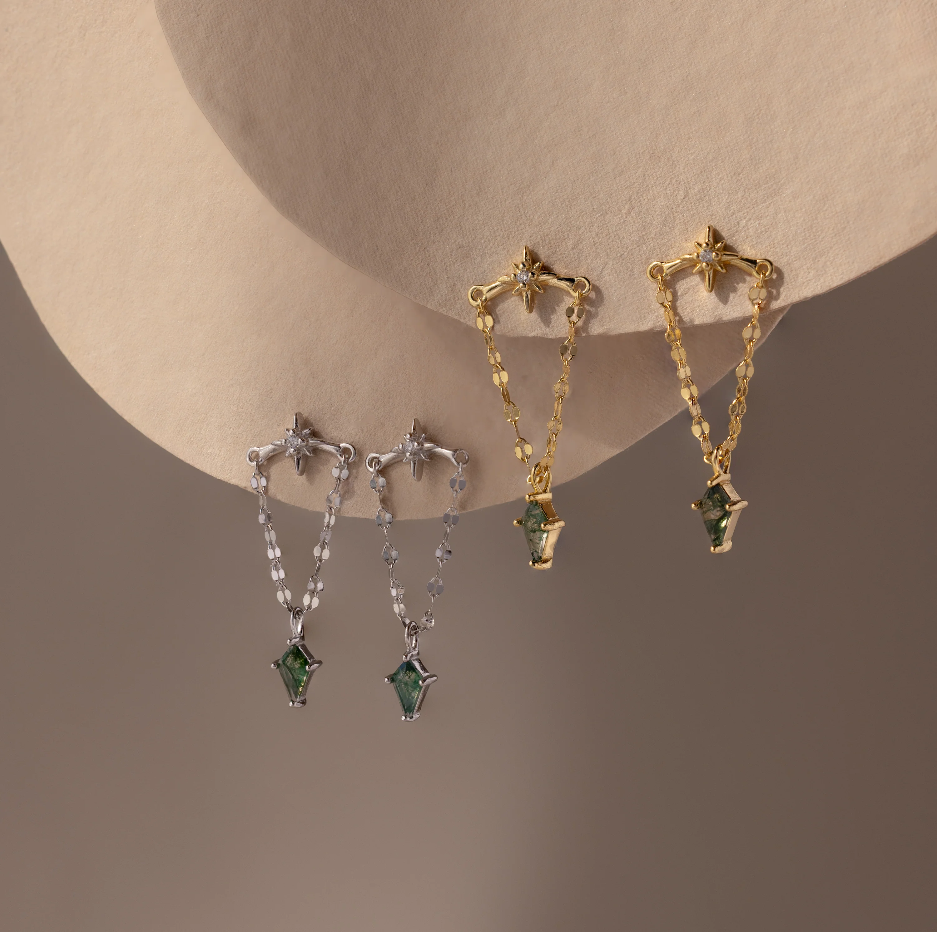 Agate Star Chain Earrings - Image 8
