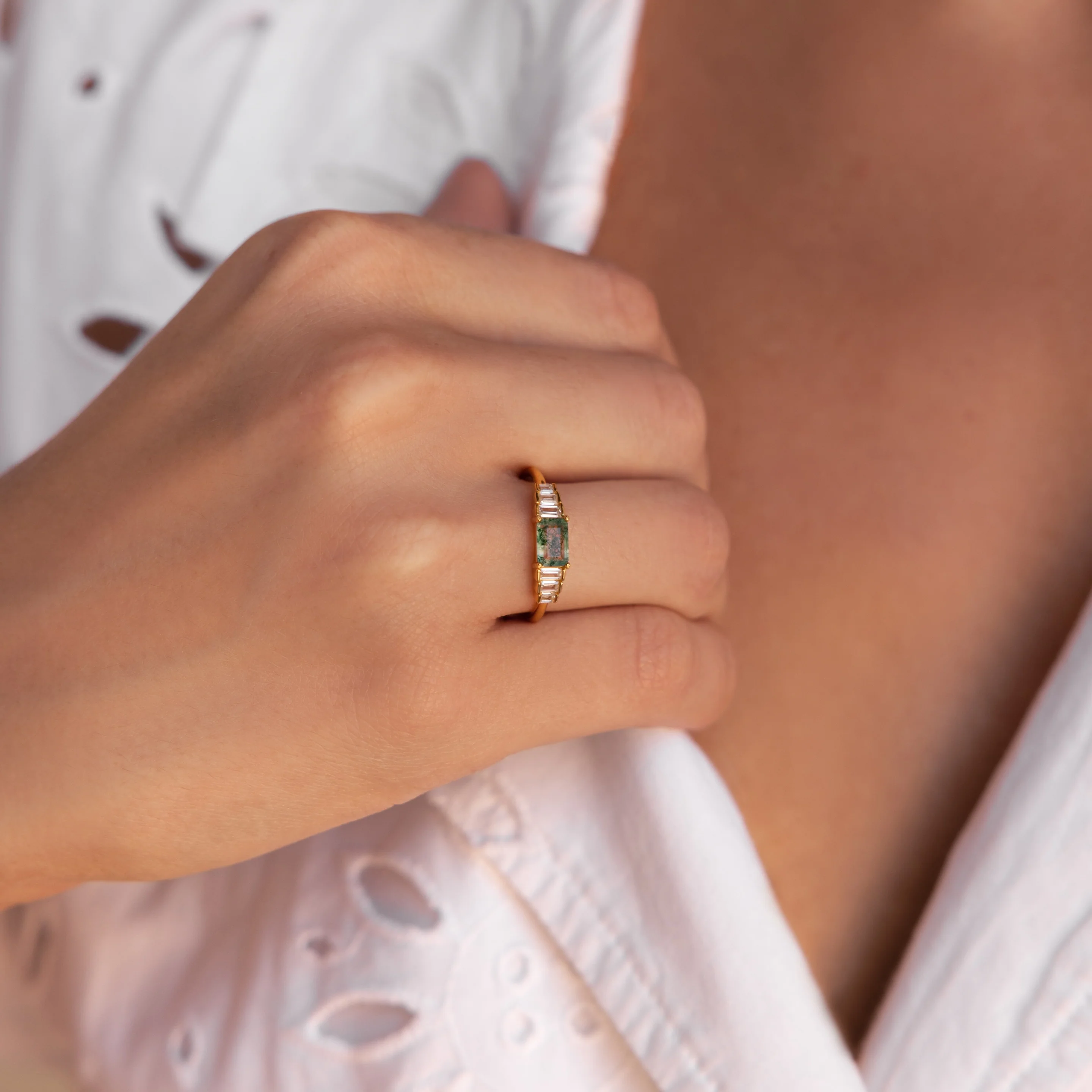 Agate Statement Ring in 18K Gold - Image 2