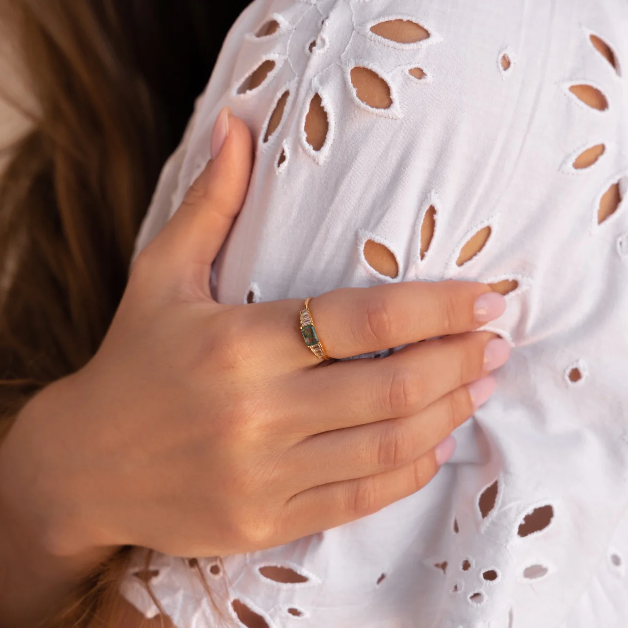Agate Statement Ring in 18K Gold - Image 7