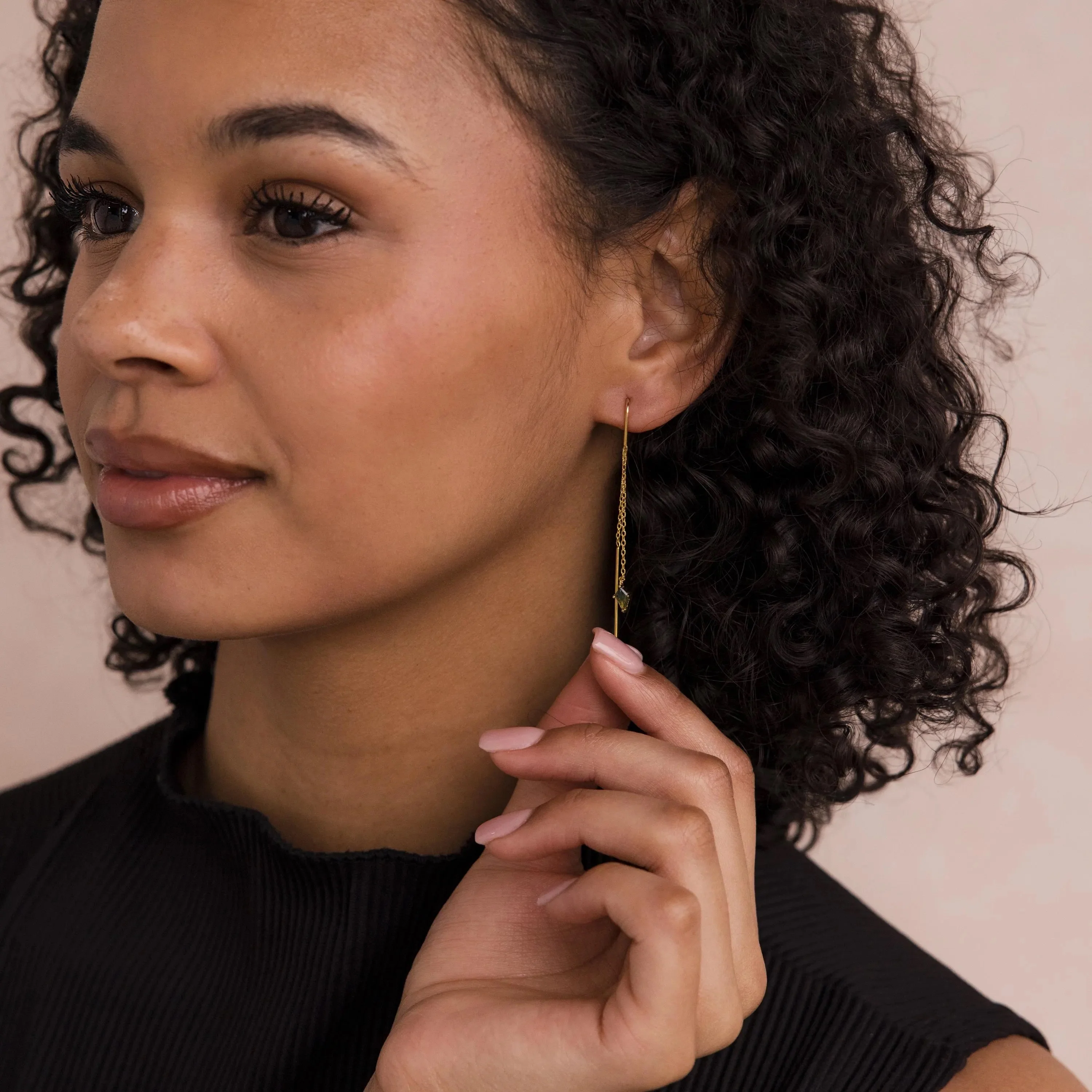 Agate Threader Earrings - Image 8