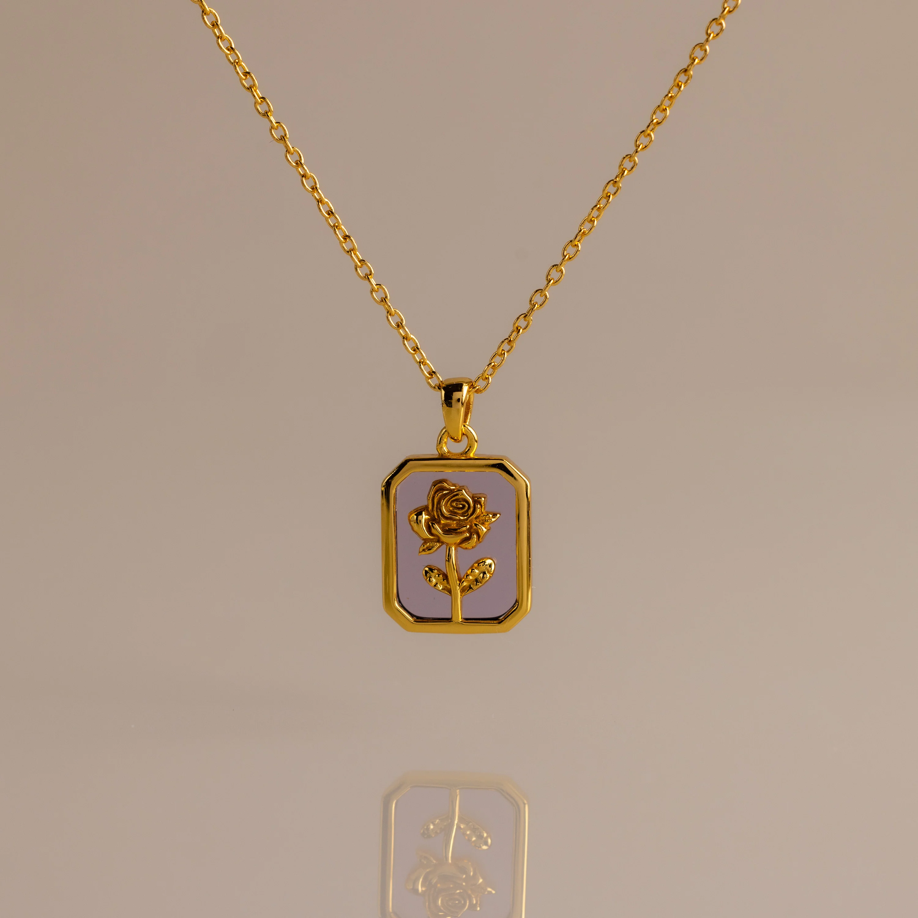Alexandrite Birth Flower Charm Necklace