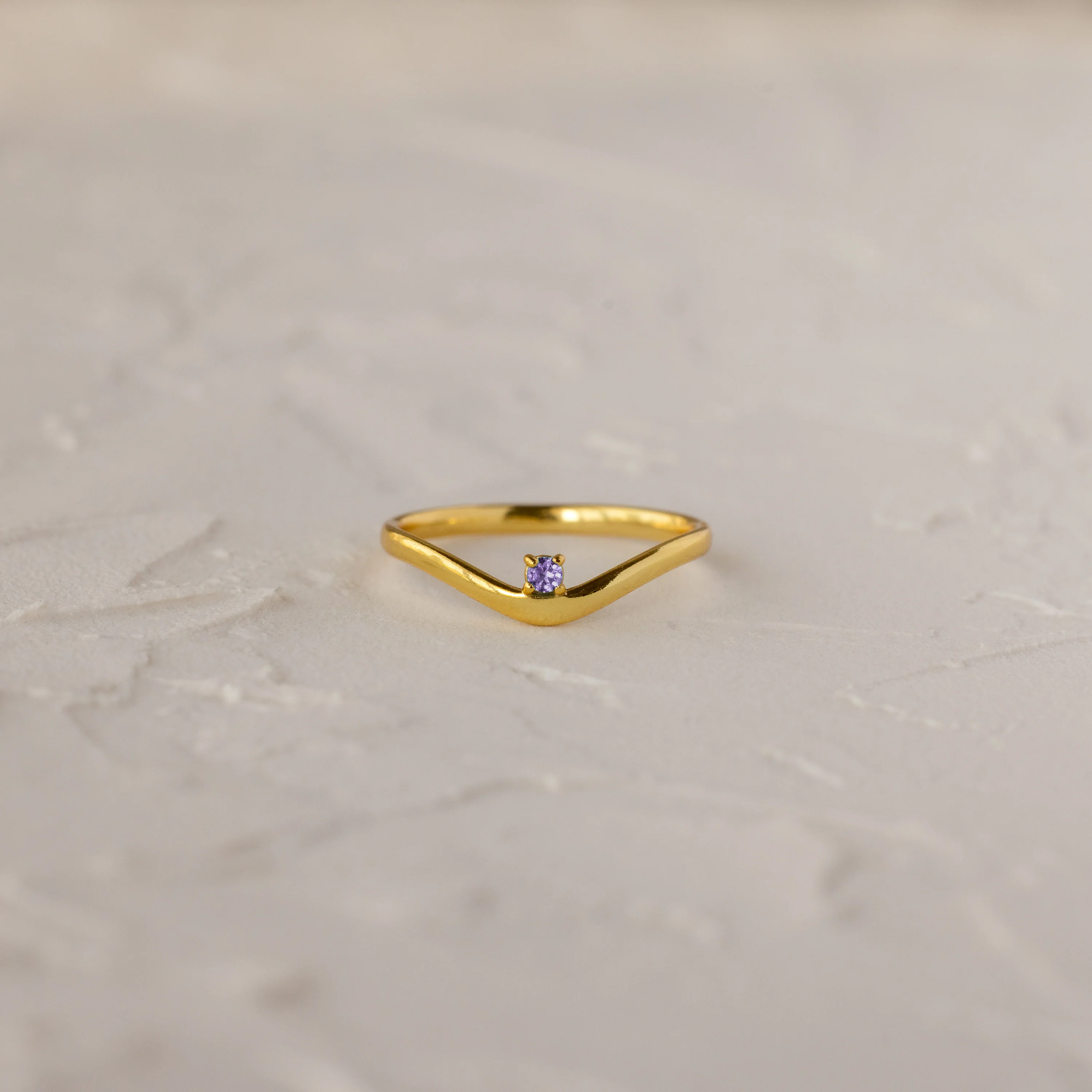 Birthstone Drop Curve Ring - Image 8