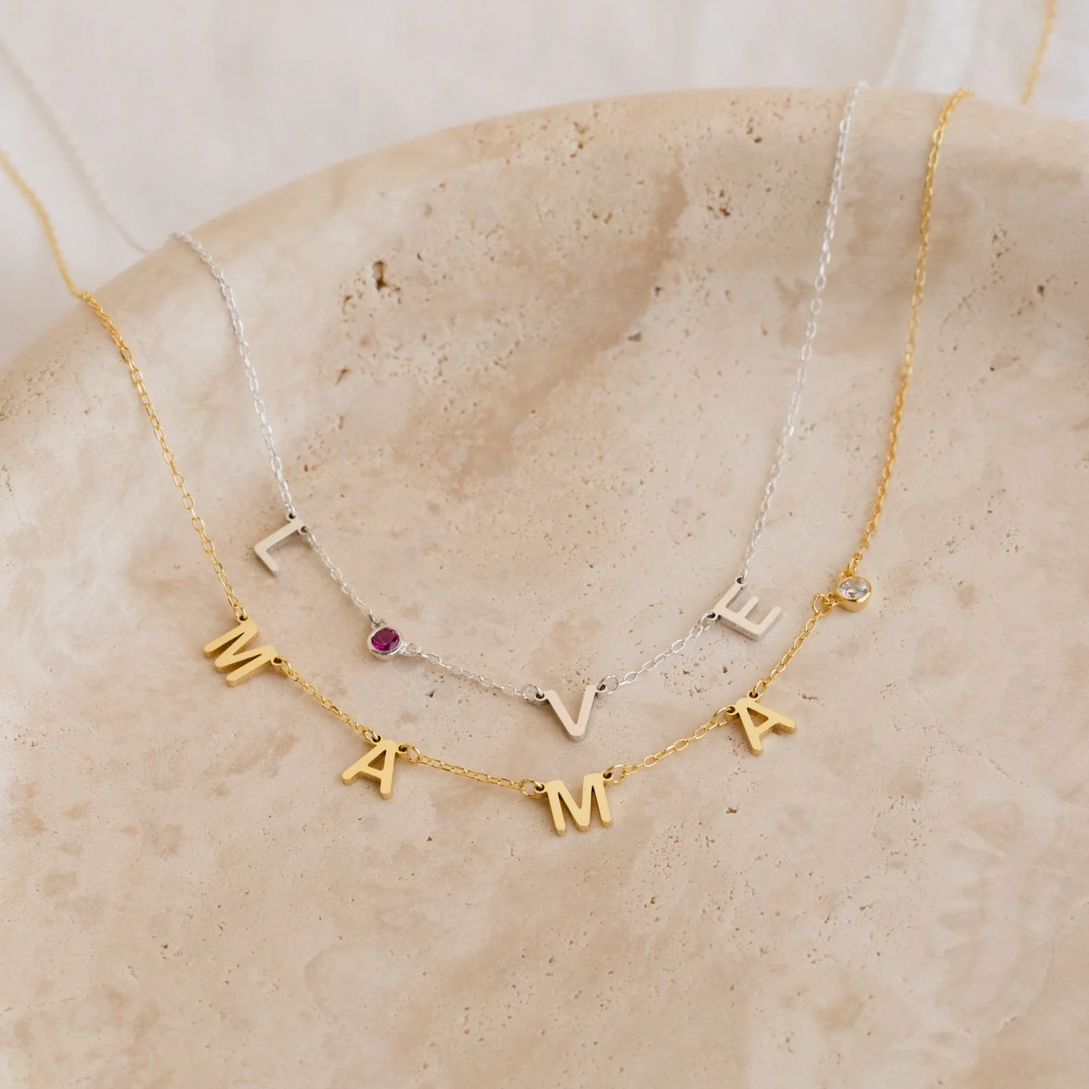 Alice Letter Birthstone Necklace - Image 5