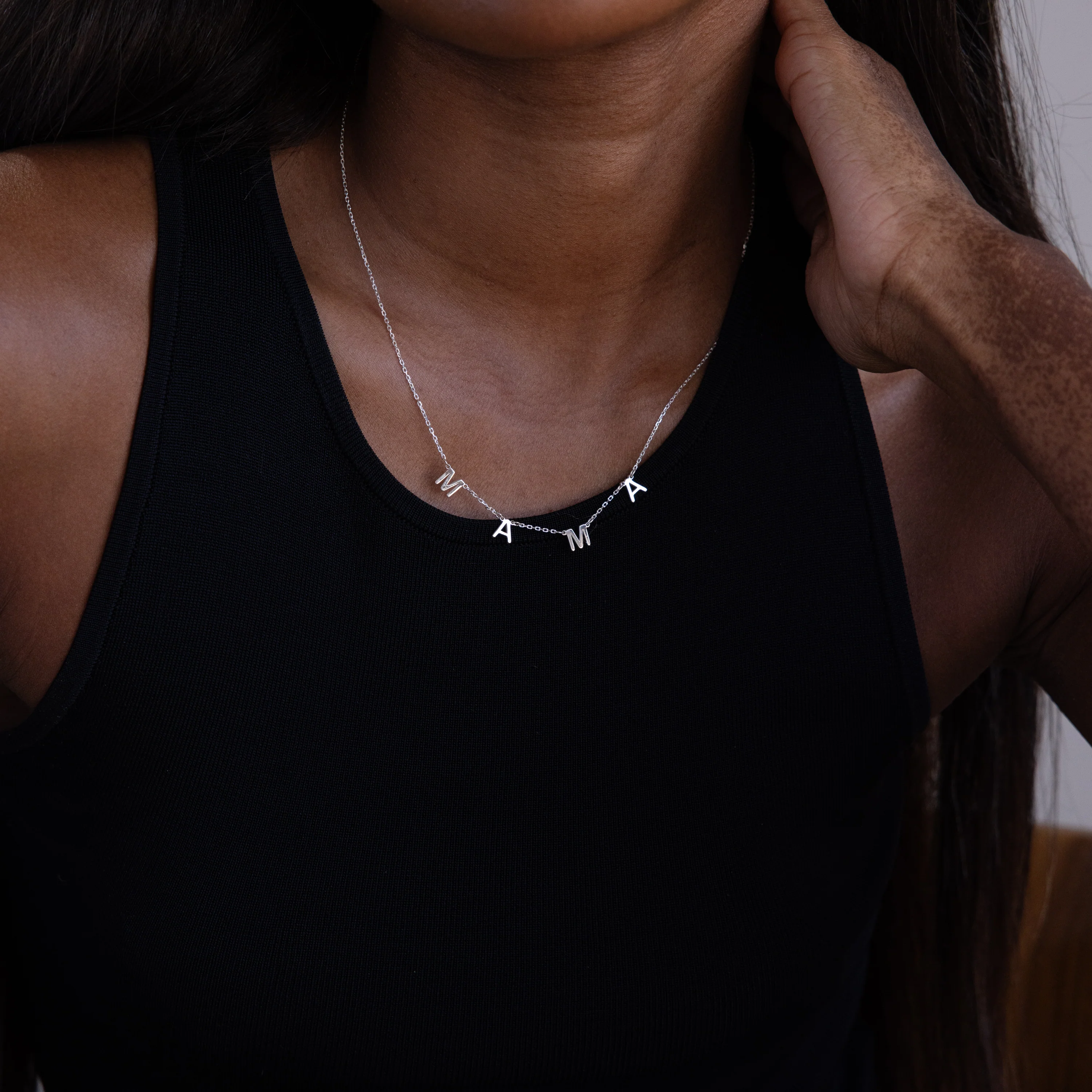 Alice Letter Name Necklace in Silver - Image 2