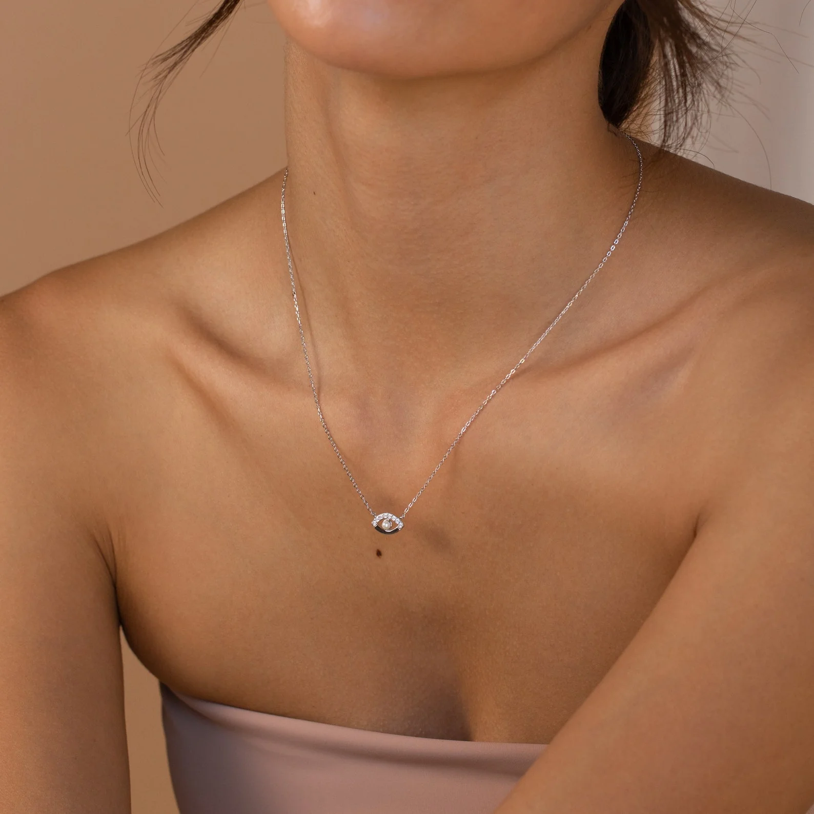 Amaryllis Pave Evil Eye Necklace - Image 2