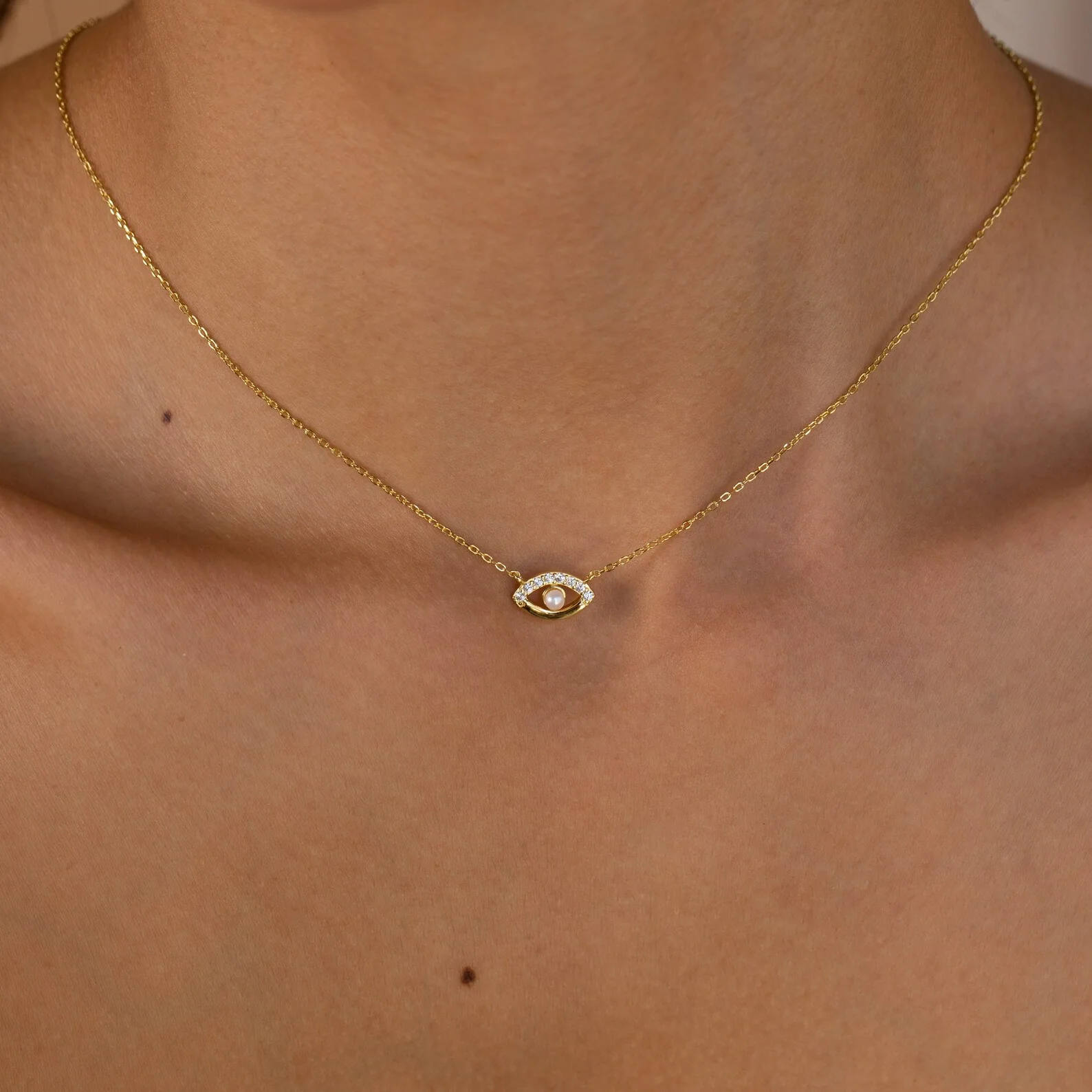 Amaryllis Pave Evil Eye Necklace - Image 3