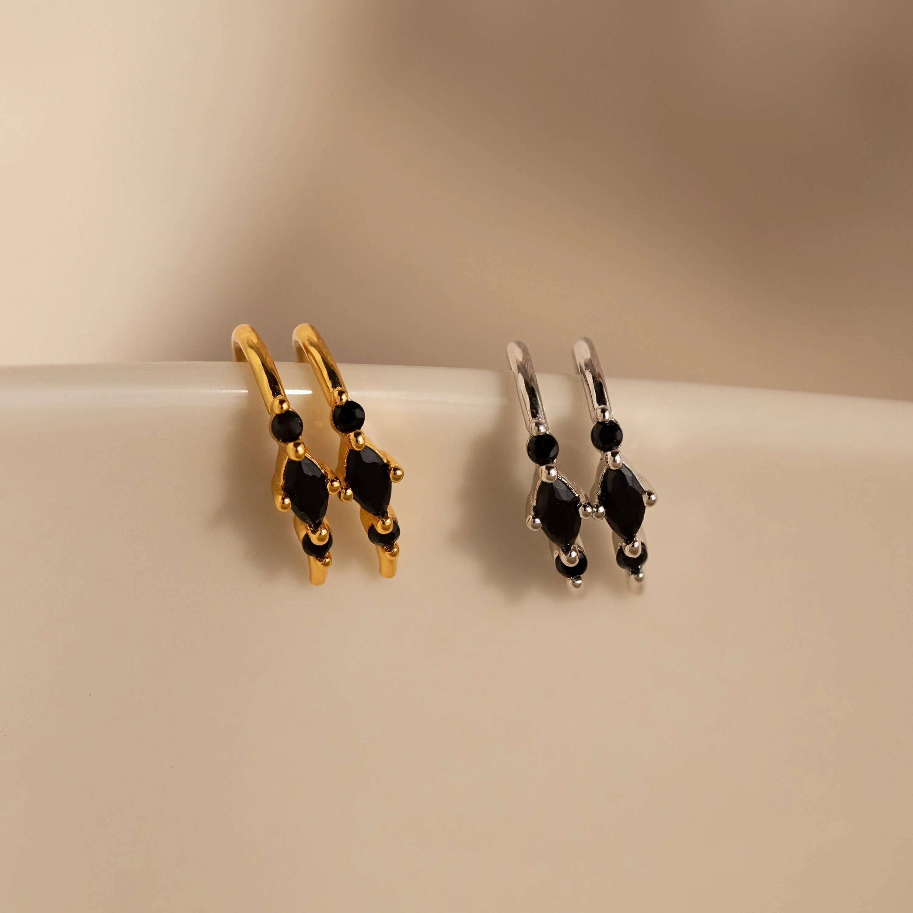 Amaya Black Marquise Threaders - Image 3
