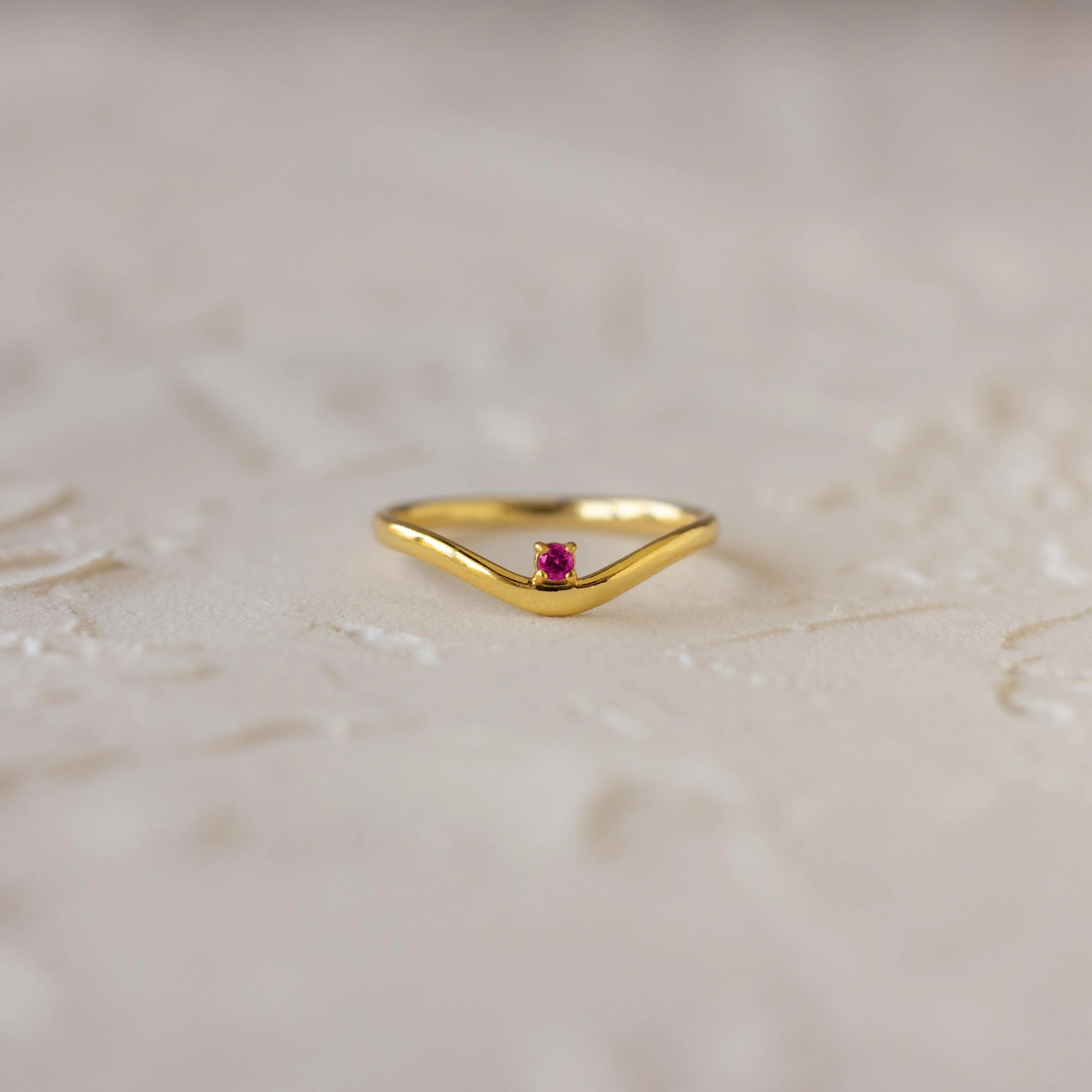 Garnet Drop Curve Ring - Image 4