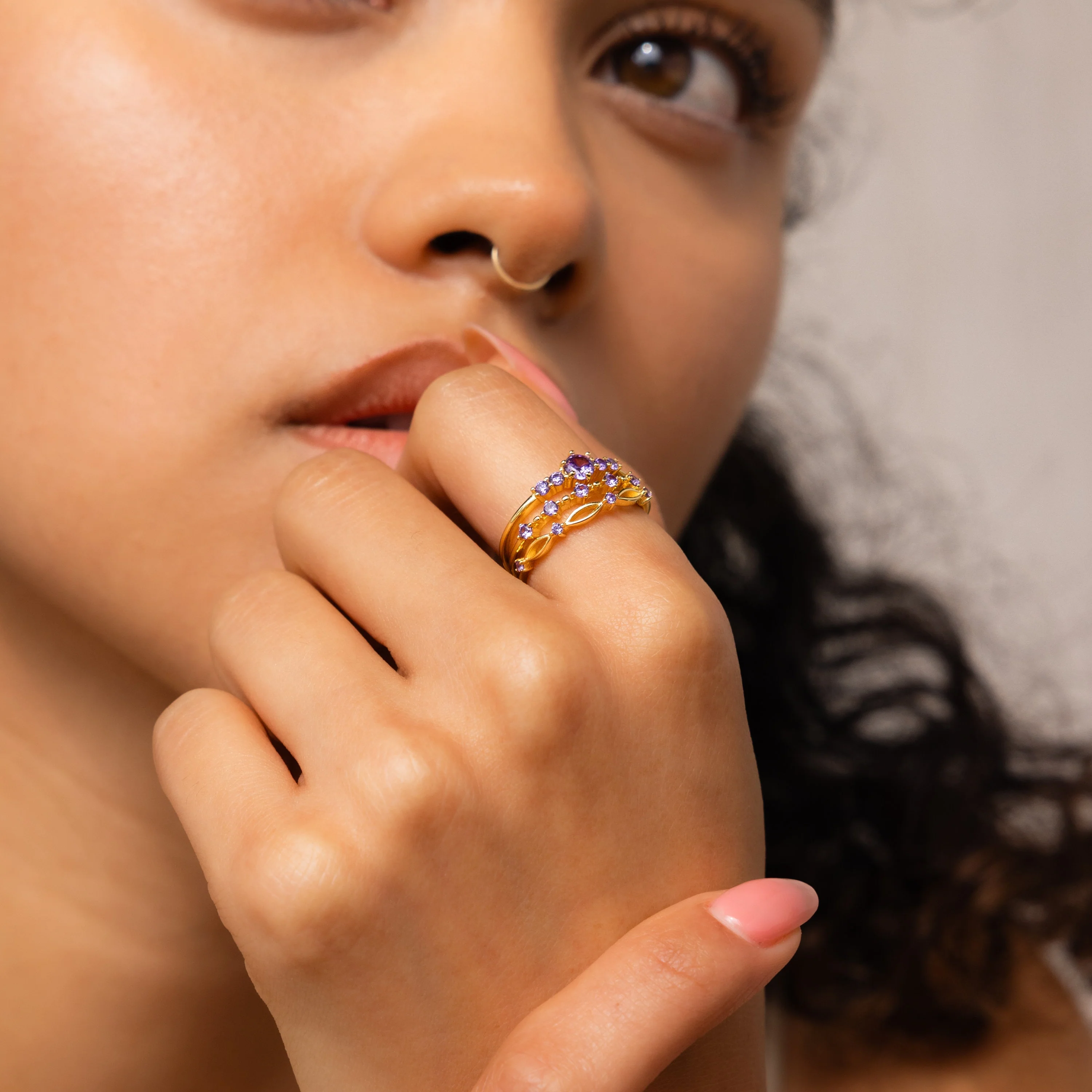 Amethyst Stacking Ring Set - Image 4