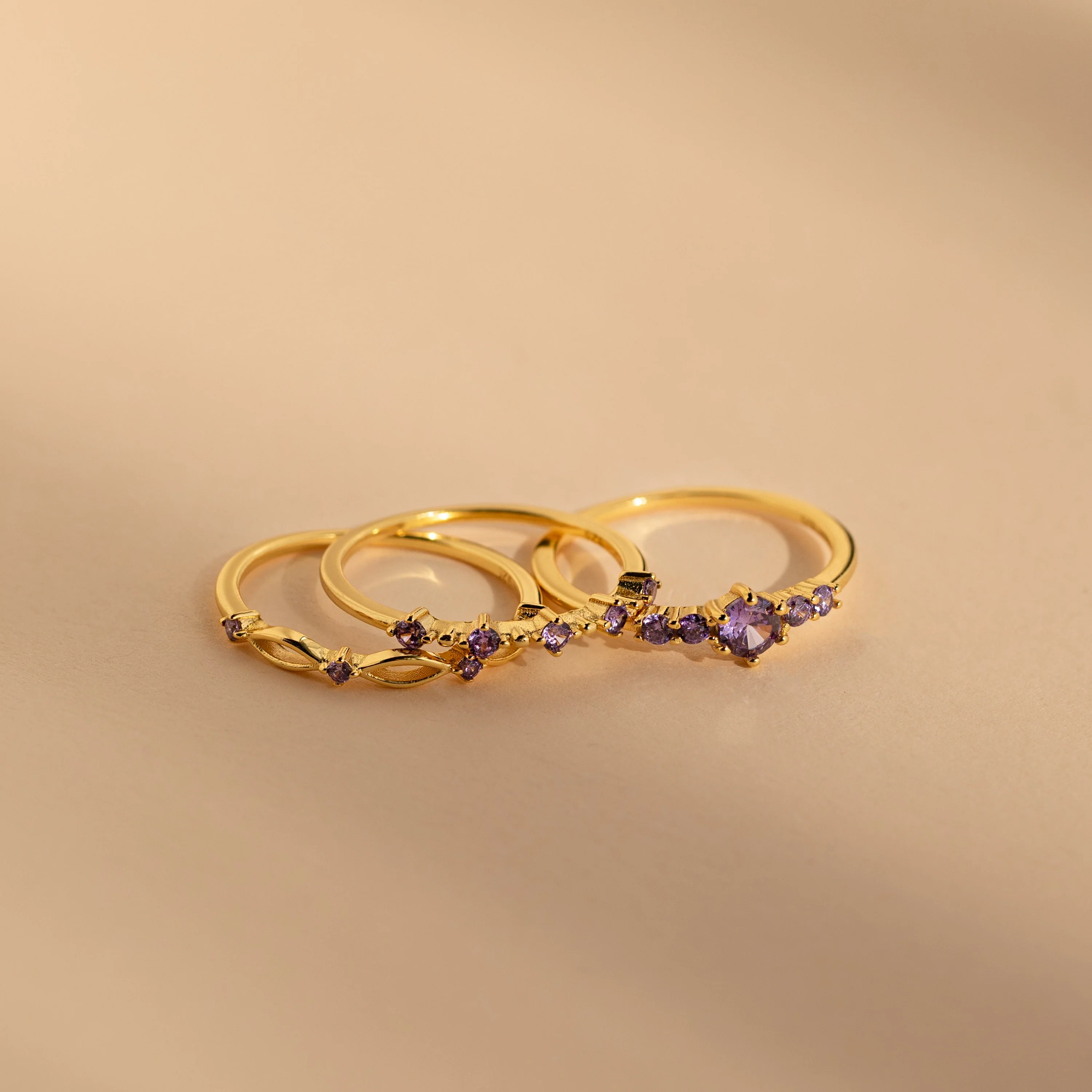 Amethyst Stacking Ring Set - Image 7