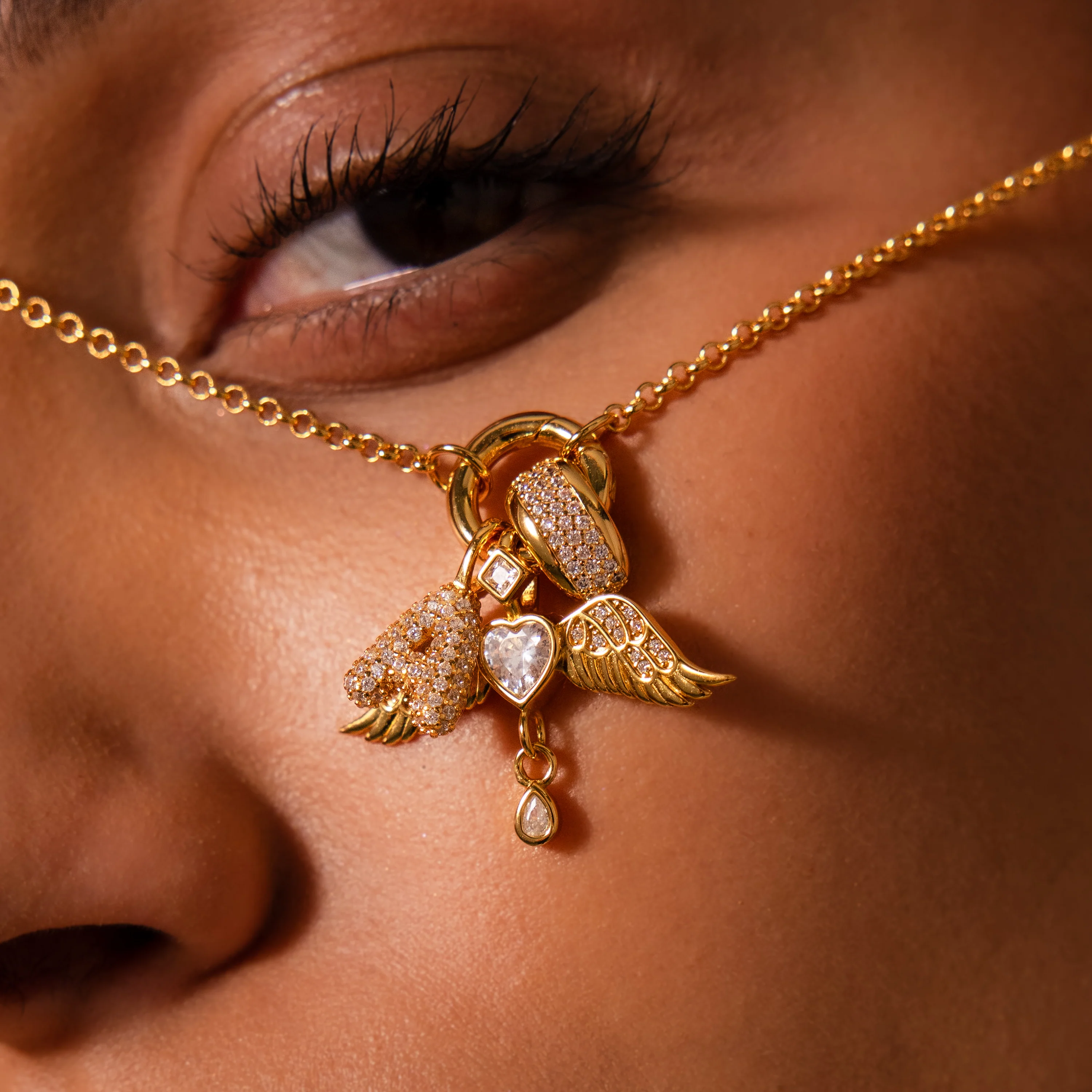 Angel Wing Charm in 18K Gold - Image 6