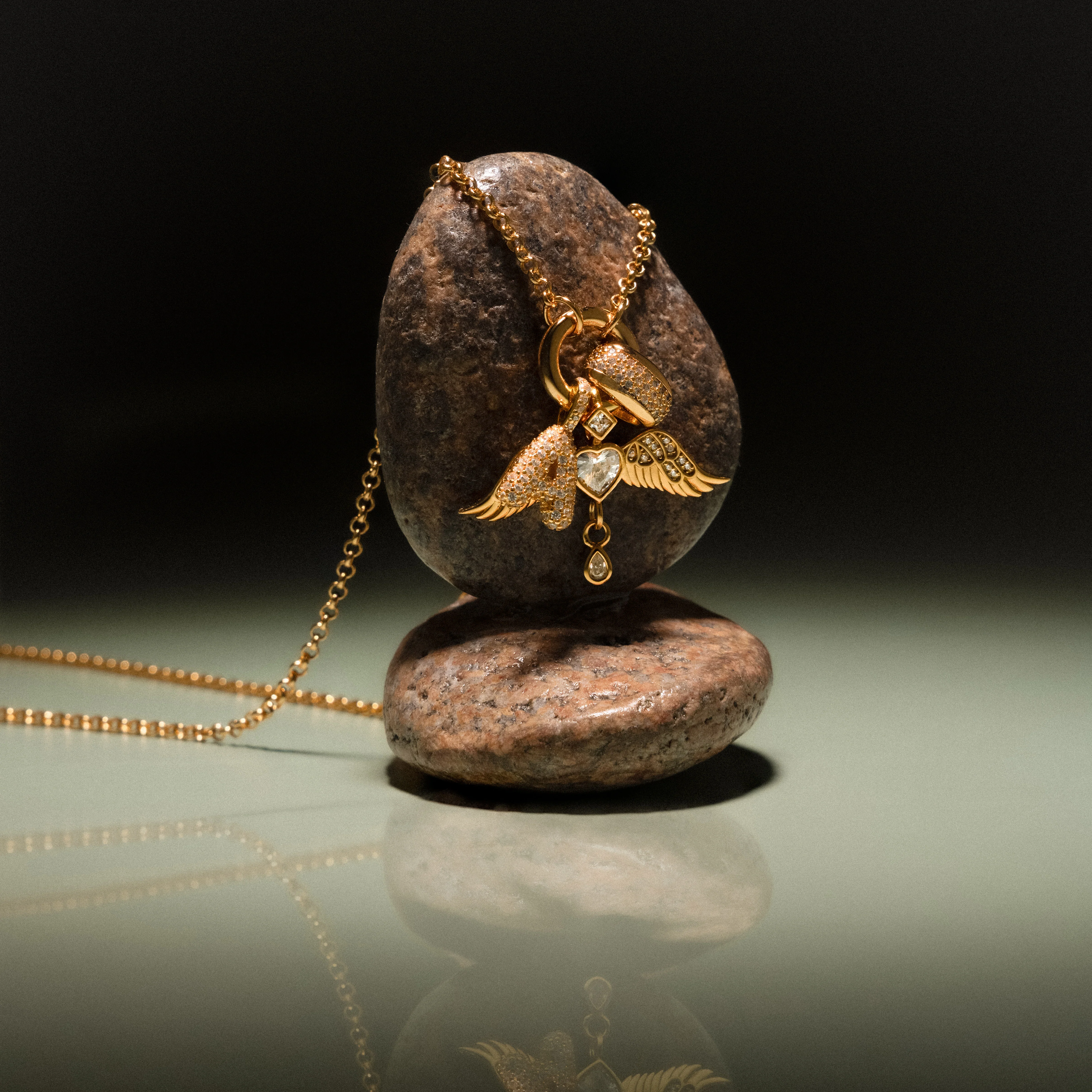 Angel Wing Charm in 18K Gold - Image 7