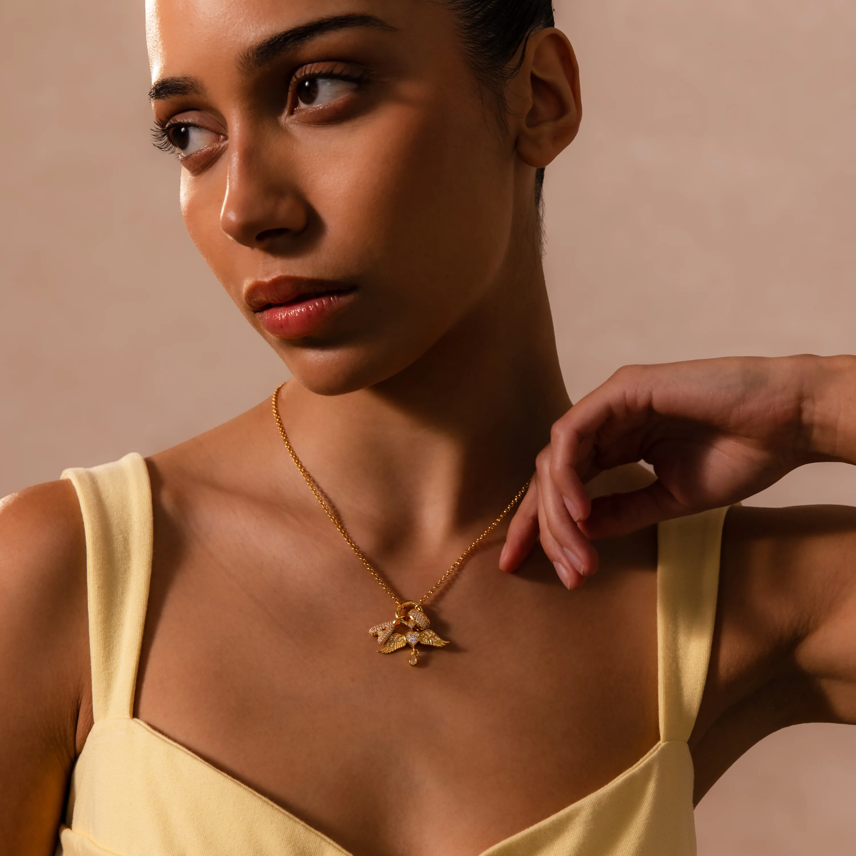 Angel Wing Charm in 18K Gold - Image 8