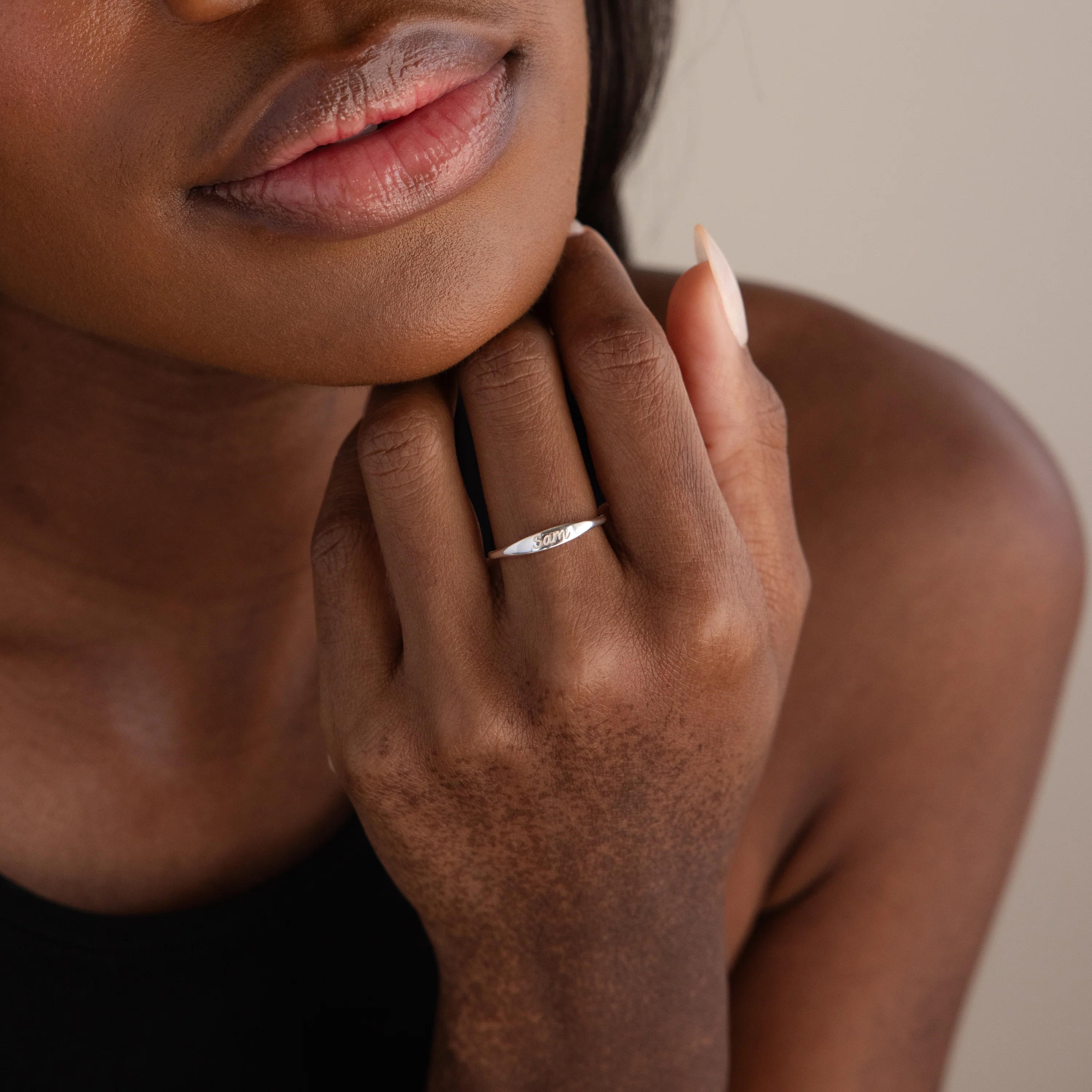 Ann Skinny Name Ring - Image 4