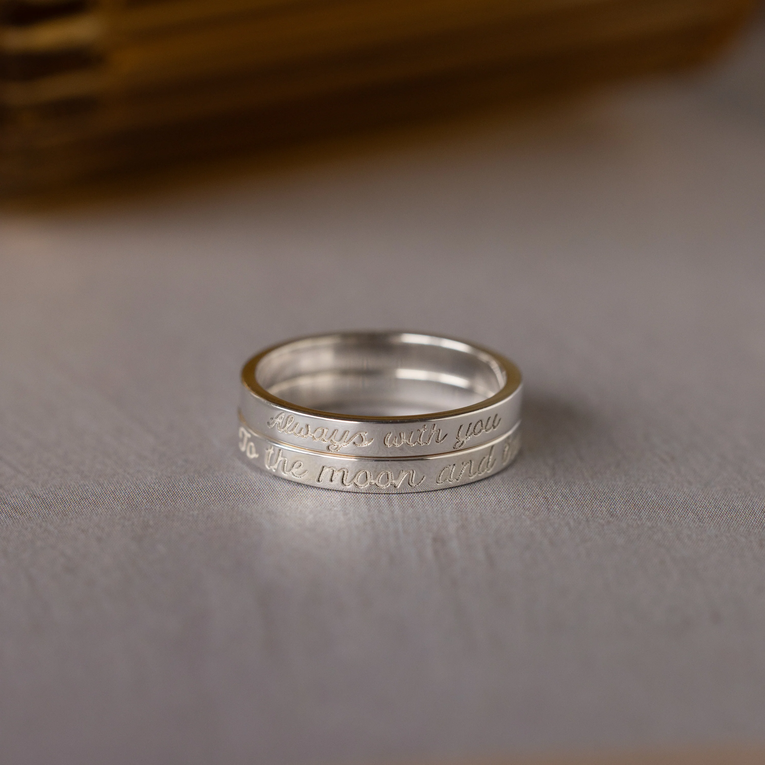 Ann Thin Message Ring in Silver