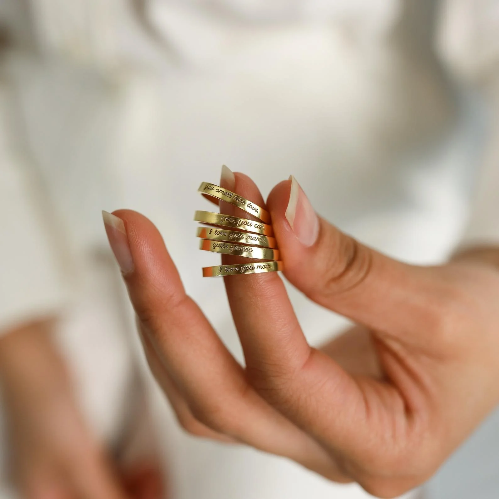 Ann Thin Message Ring - Image 7
