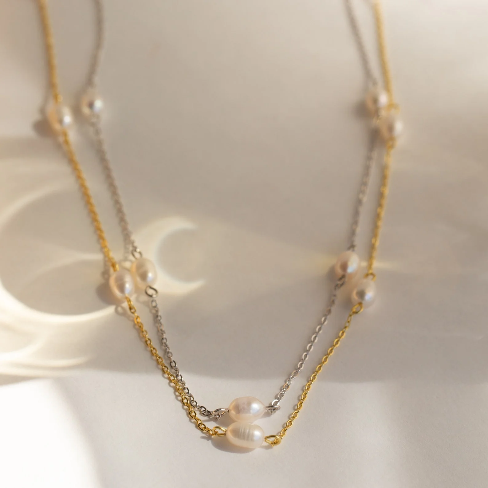 Anna Pearl Station Necklace - Image 3
