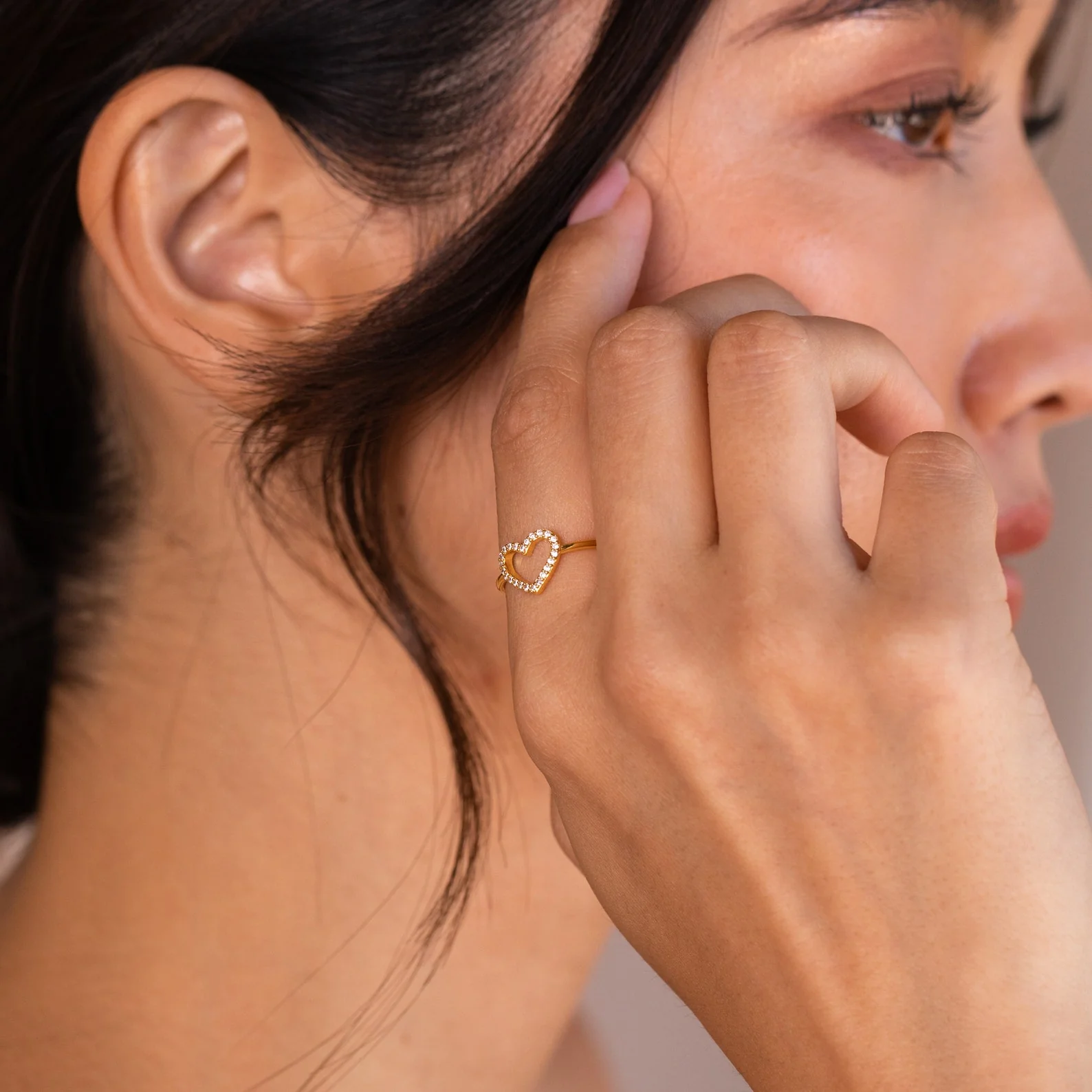 Aphrodite Pave Heart Ring - Image 6