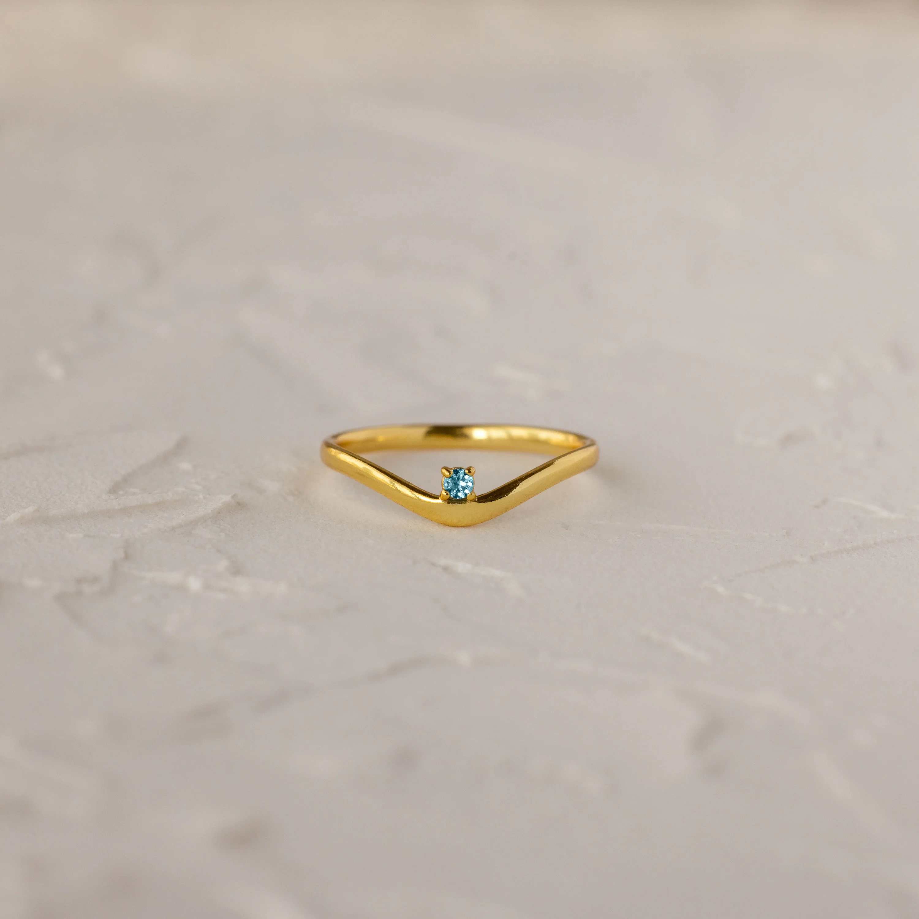 Birthstone Drop Curve Ring - Image 5