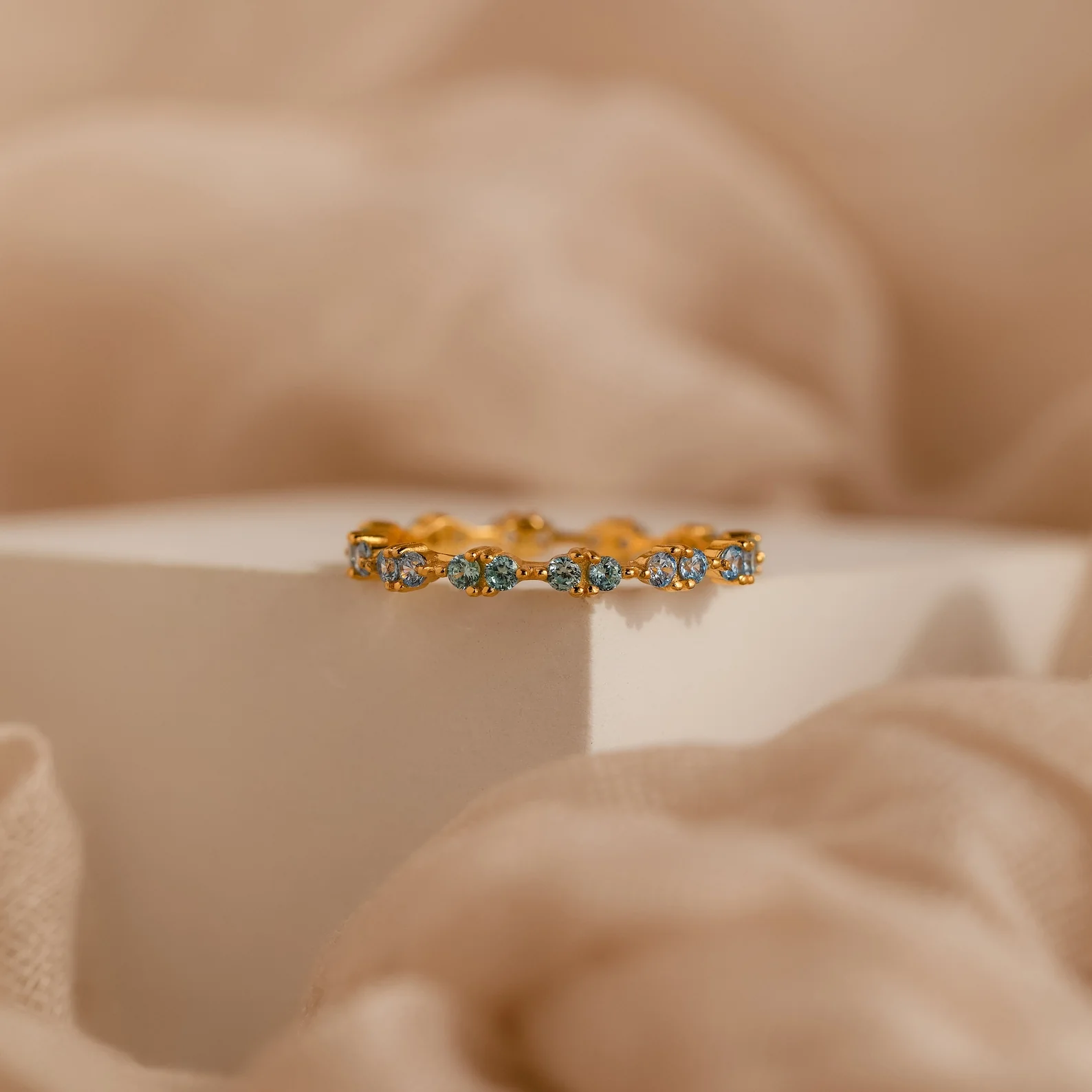 Aquamarine Eternity Ring - Image 4