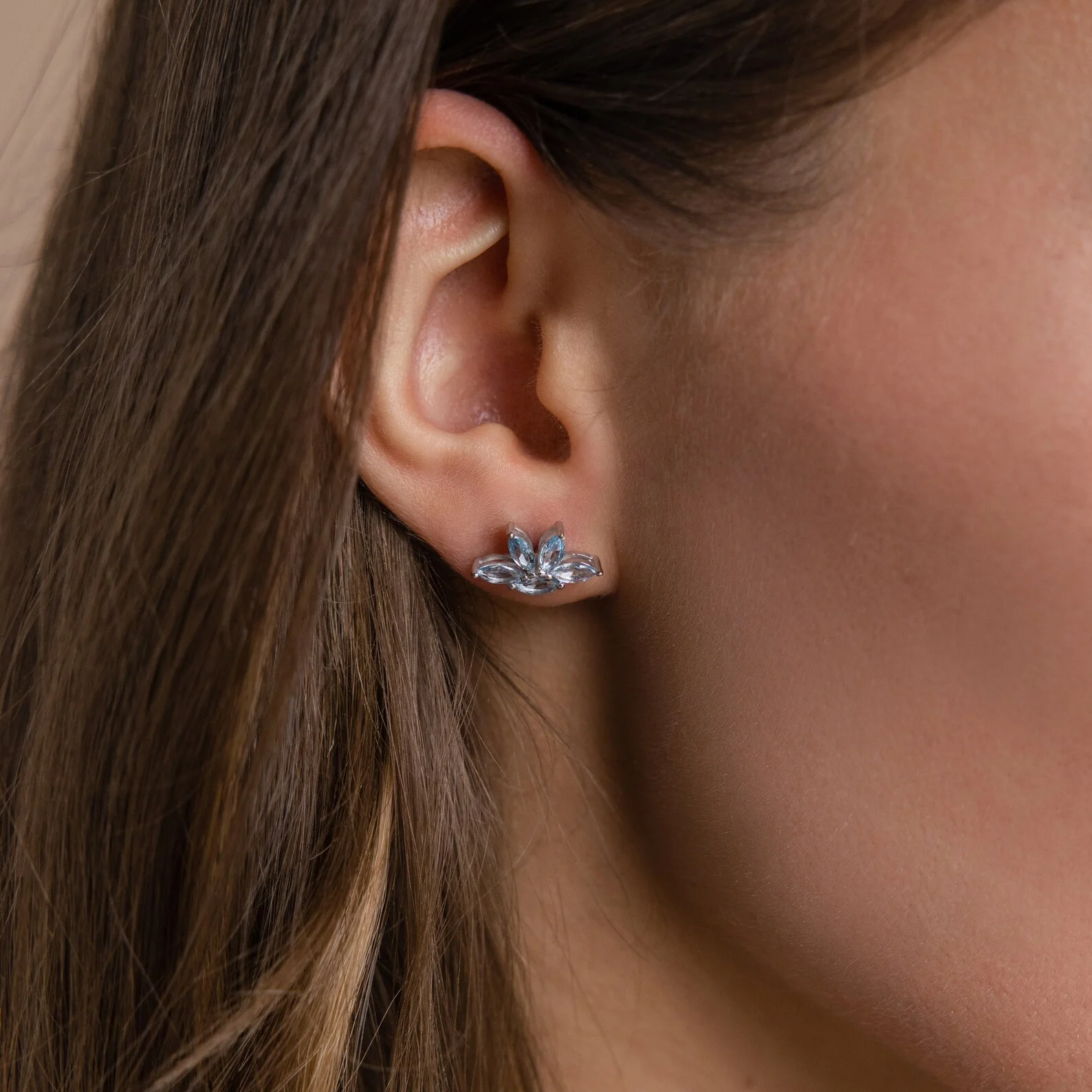 Aquamarine Marquise Studs - Image 4