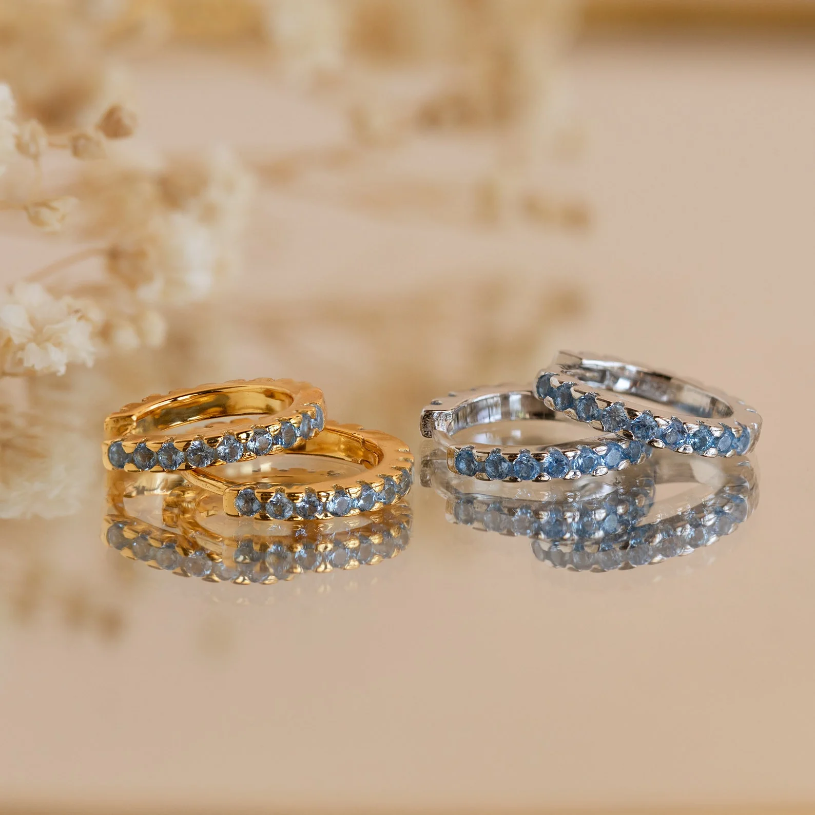 Aquamarine Pave Huggies - Image 7