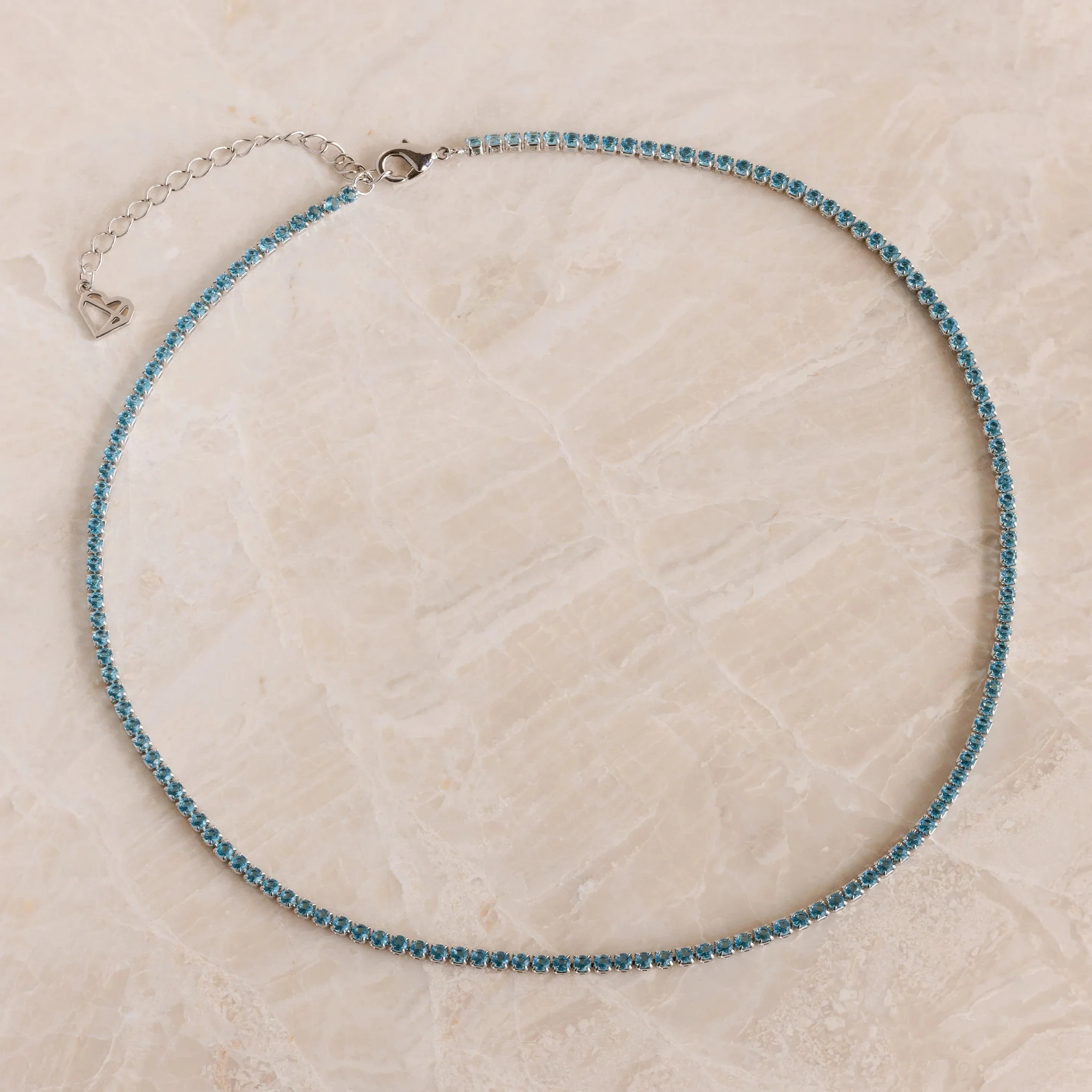 Aquamarine Tennis Choker Necklace - Image 7