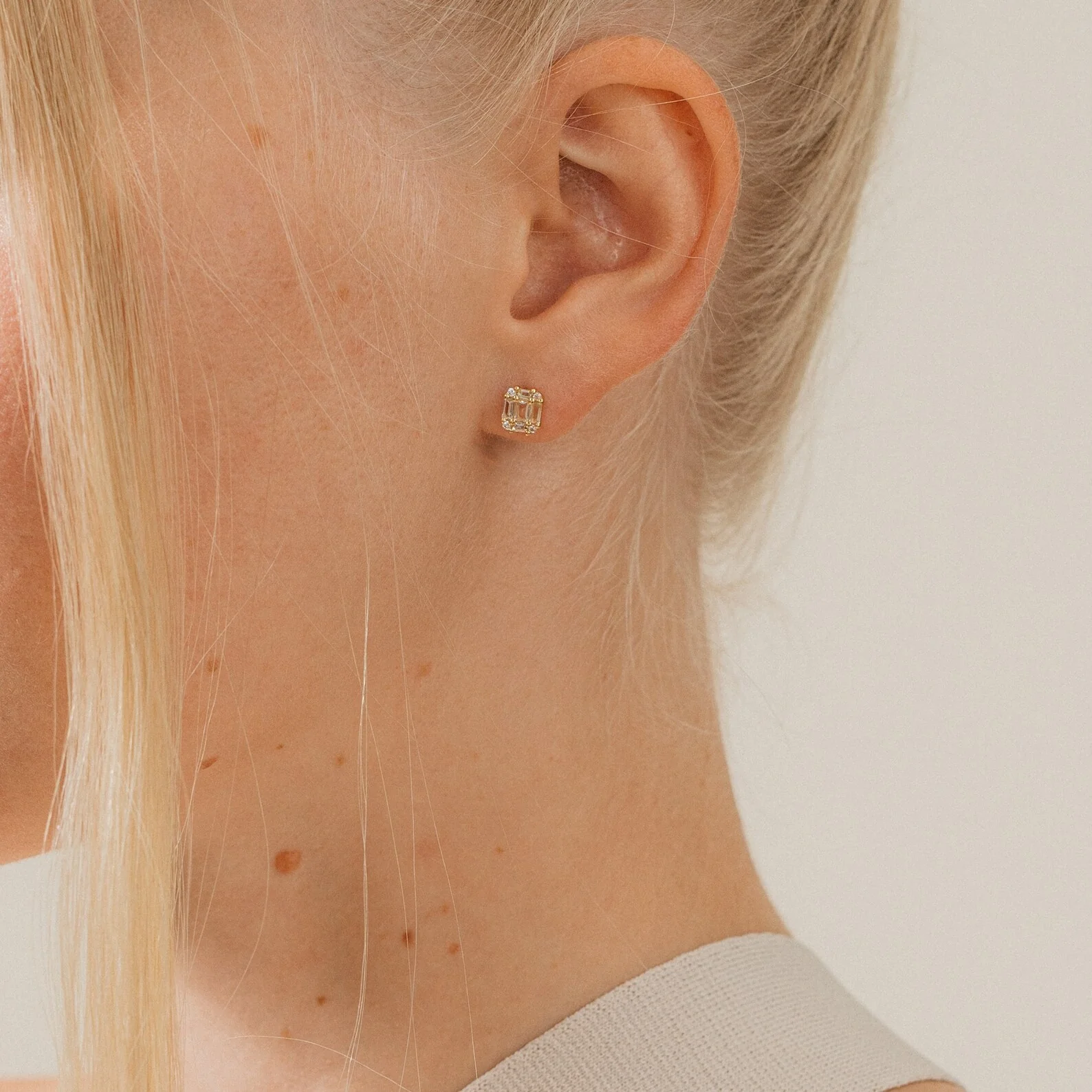 Arabella Diamond Studs in 18K Gold - Image 2