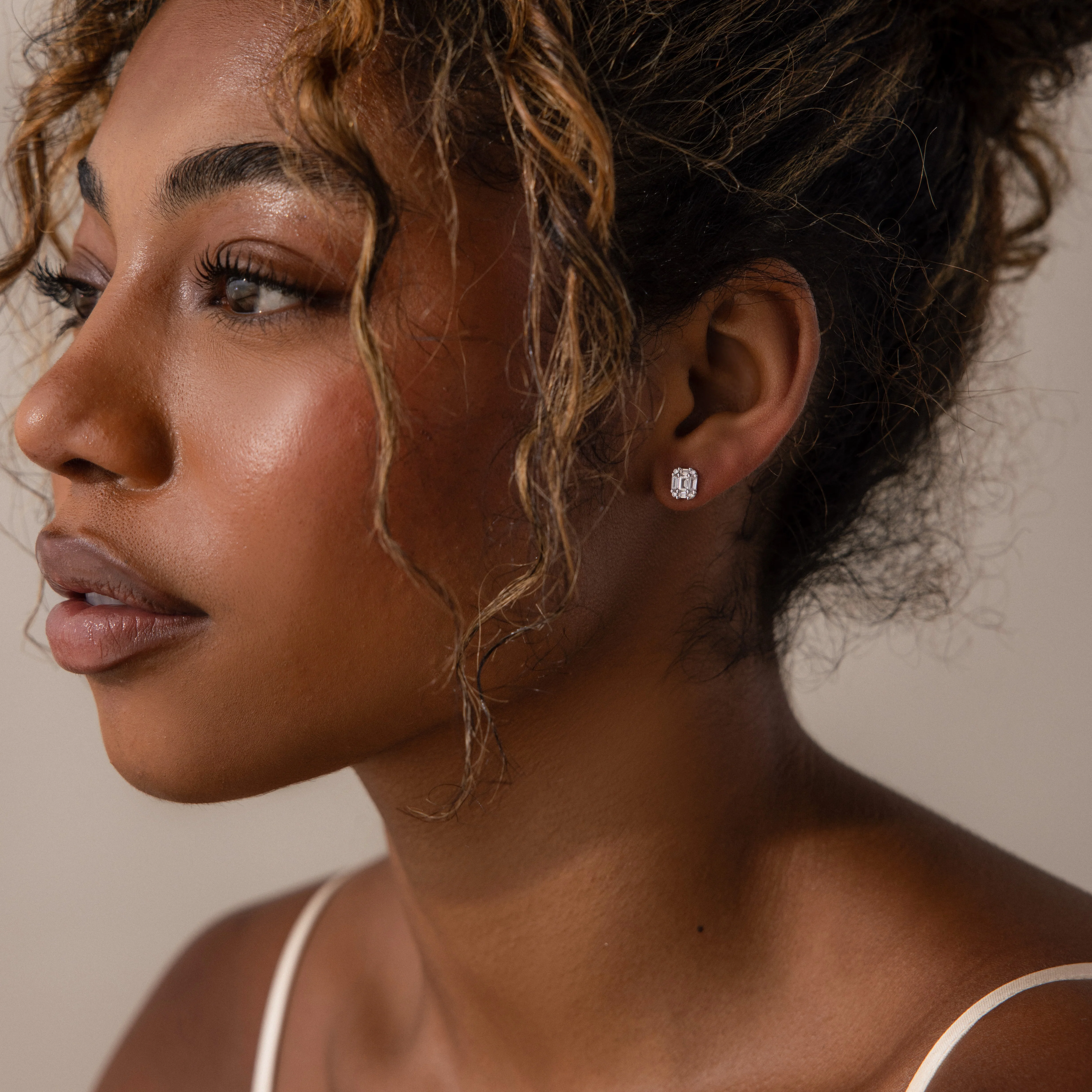 Arabella Diamond Studs in Silver - Image 5