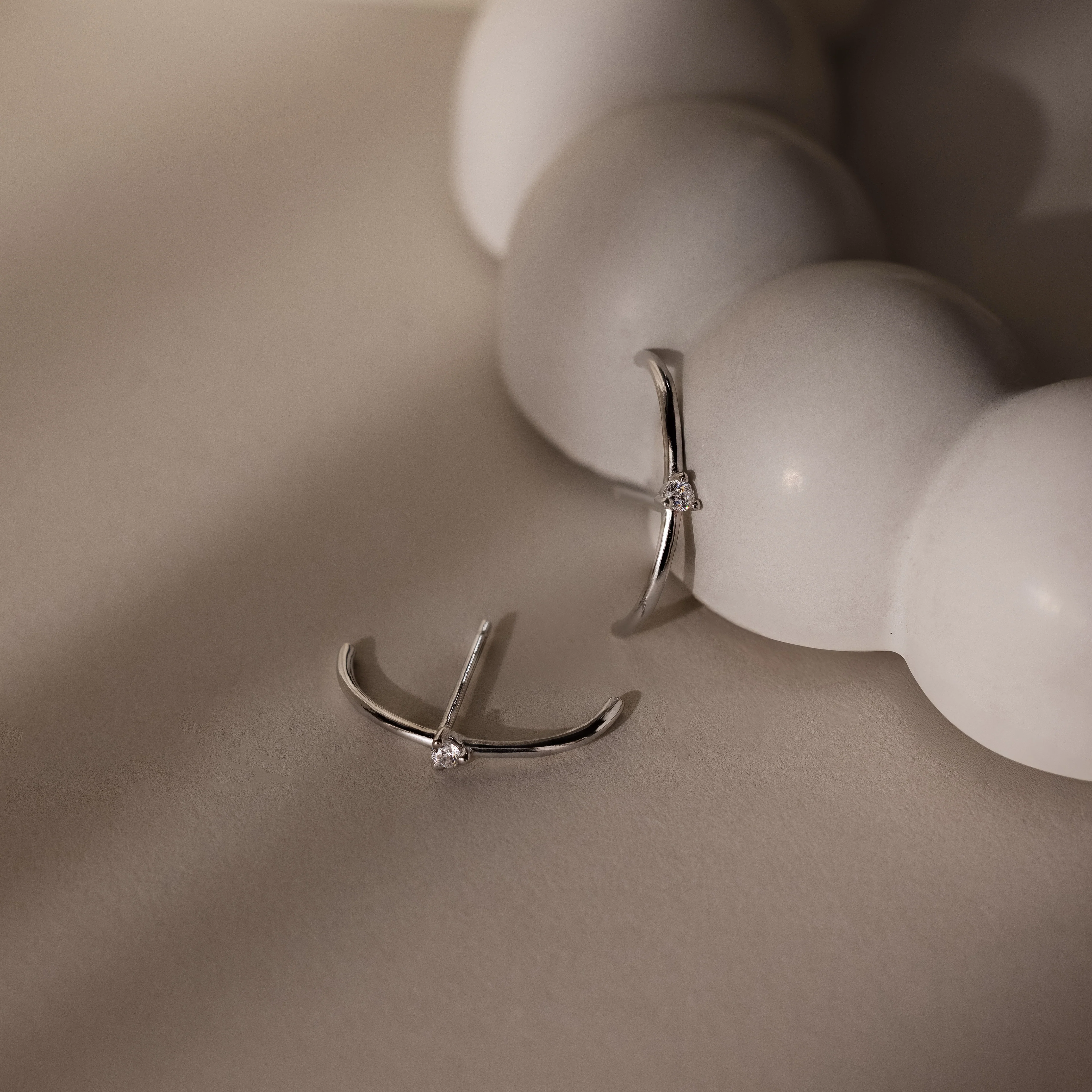 Arc Studs in Silver