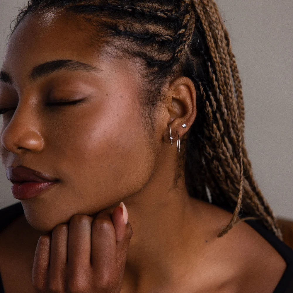 Arc Studs in Silver - Image 4