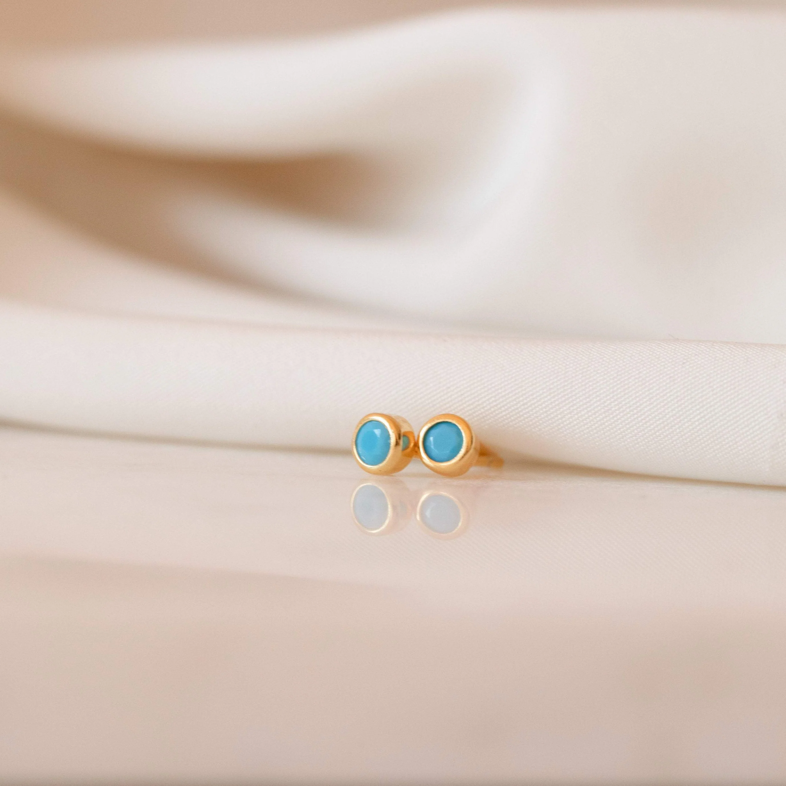 Ariel Turquoise Studs in Rose Gold - Image 3