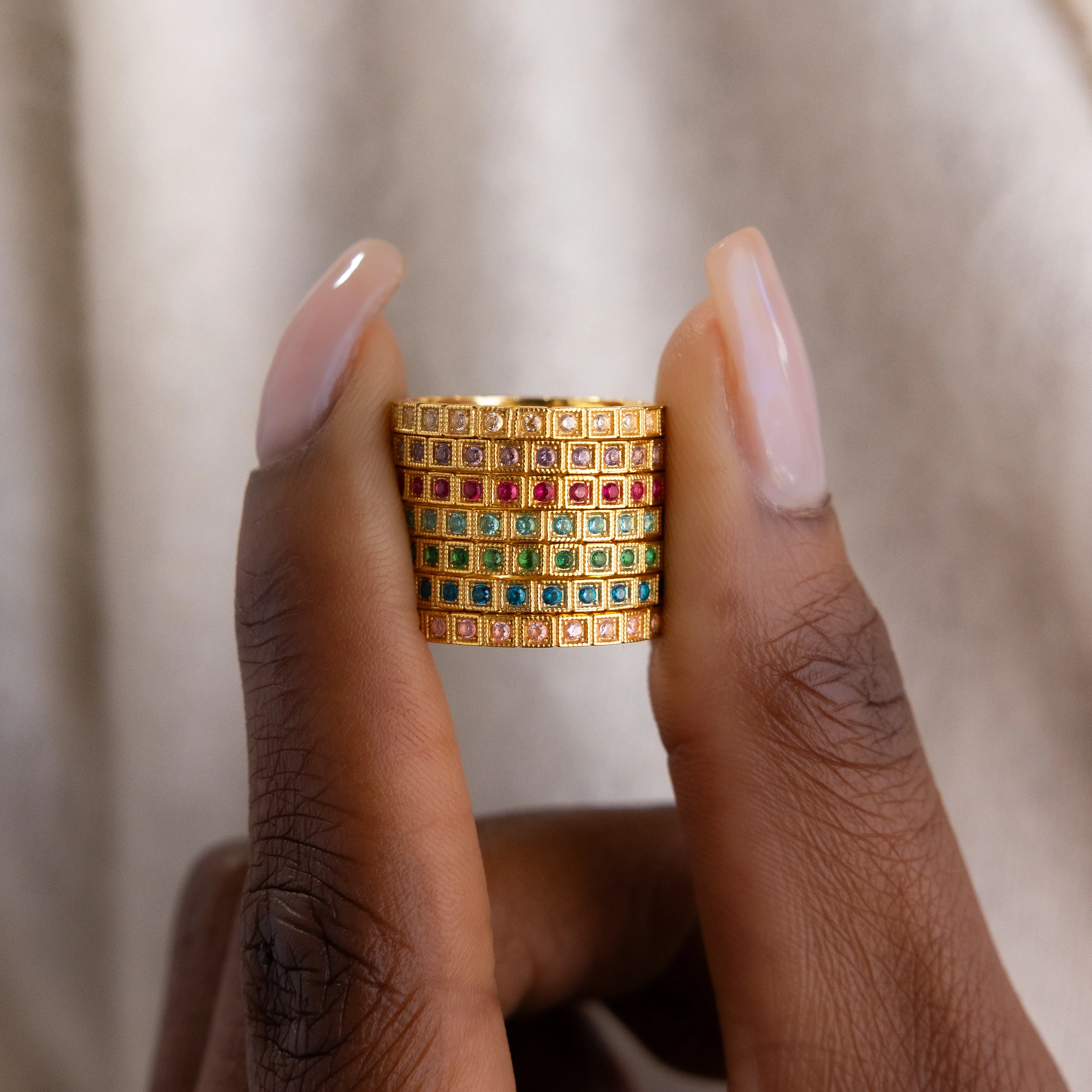 Art Deco Alexandrite Eternity Ring - Image 5