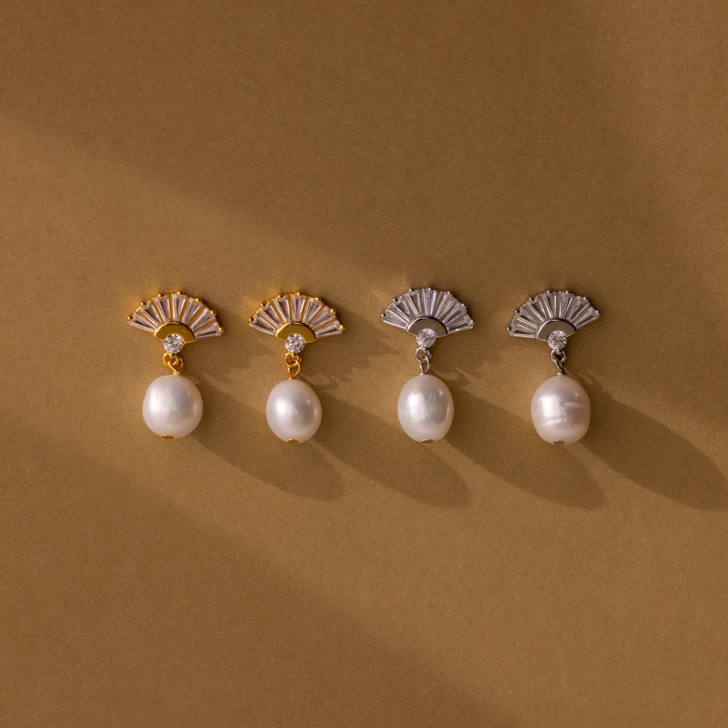 Art Deco Pearl Drop Earrings - Image 7
