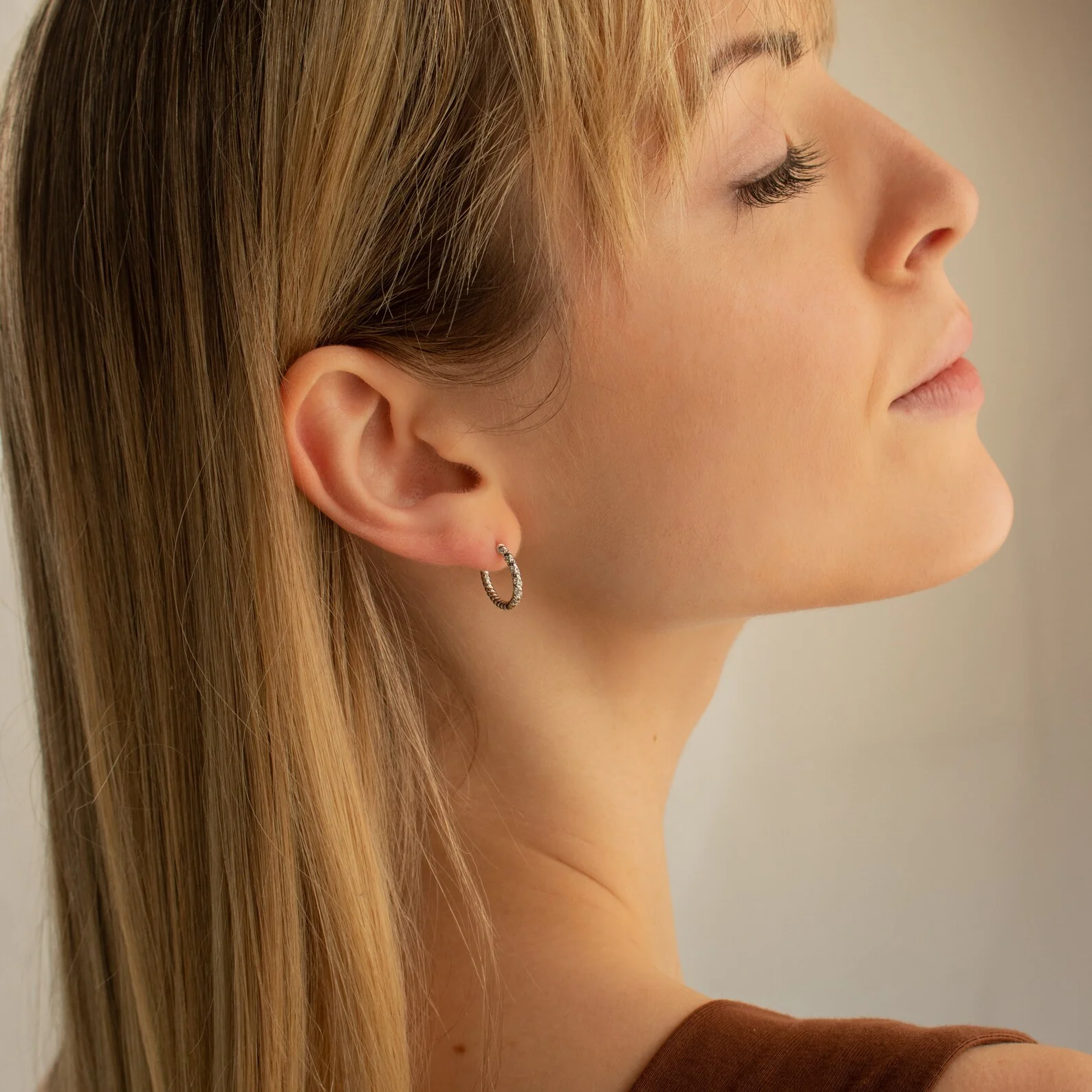 Aster Pave Twisted Hoops - Image 5