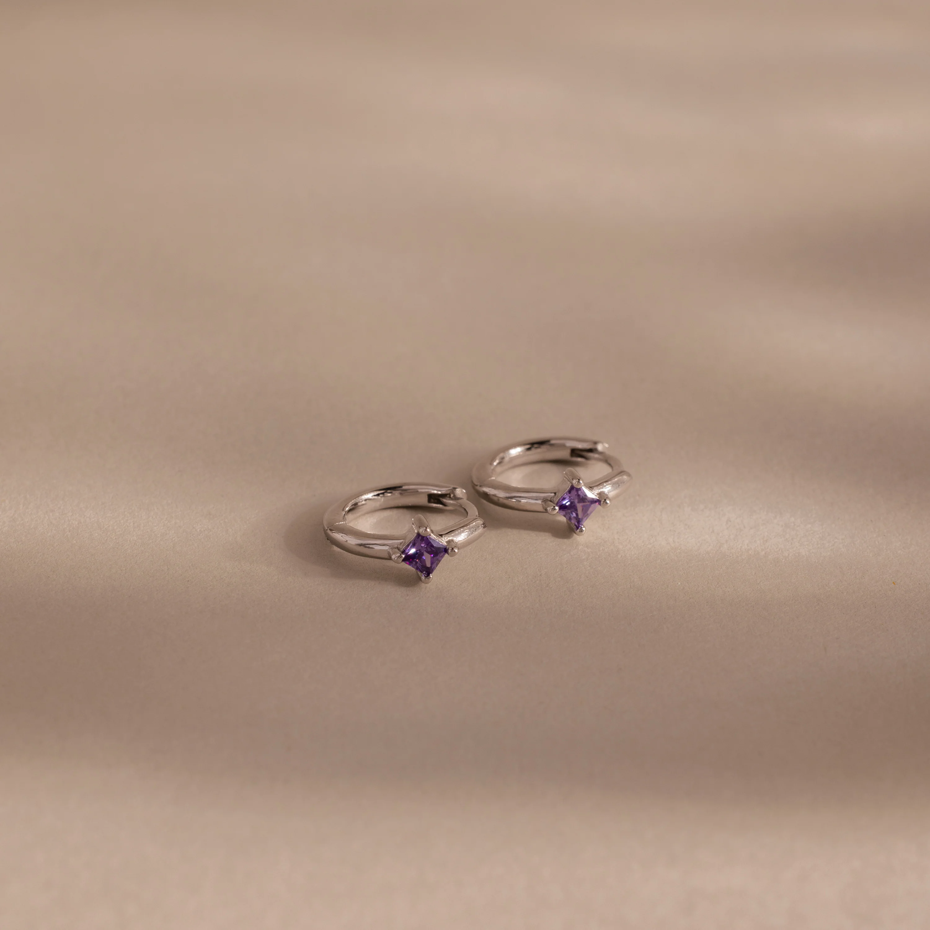 Athena Amethyst Huggies - Image 3