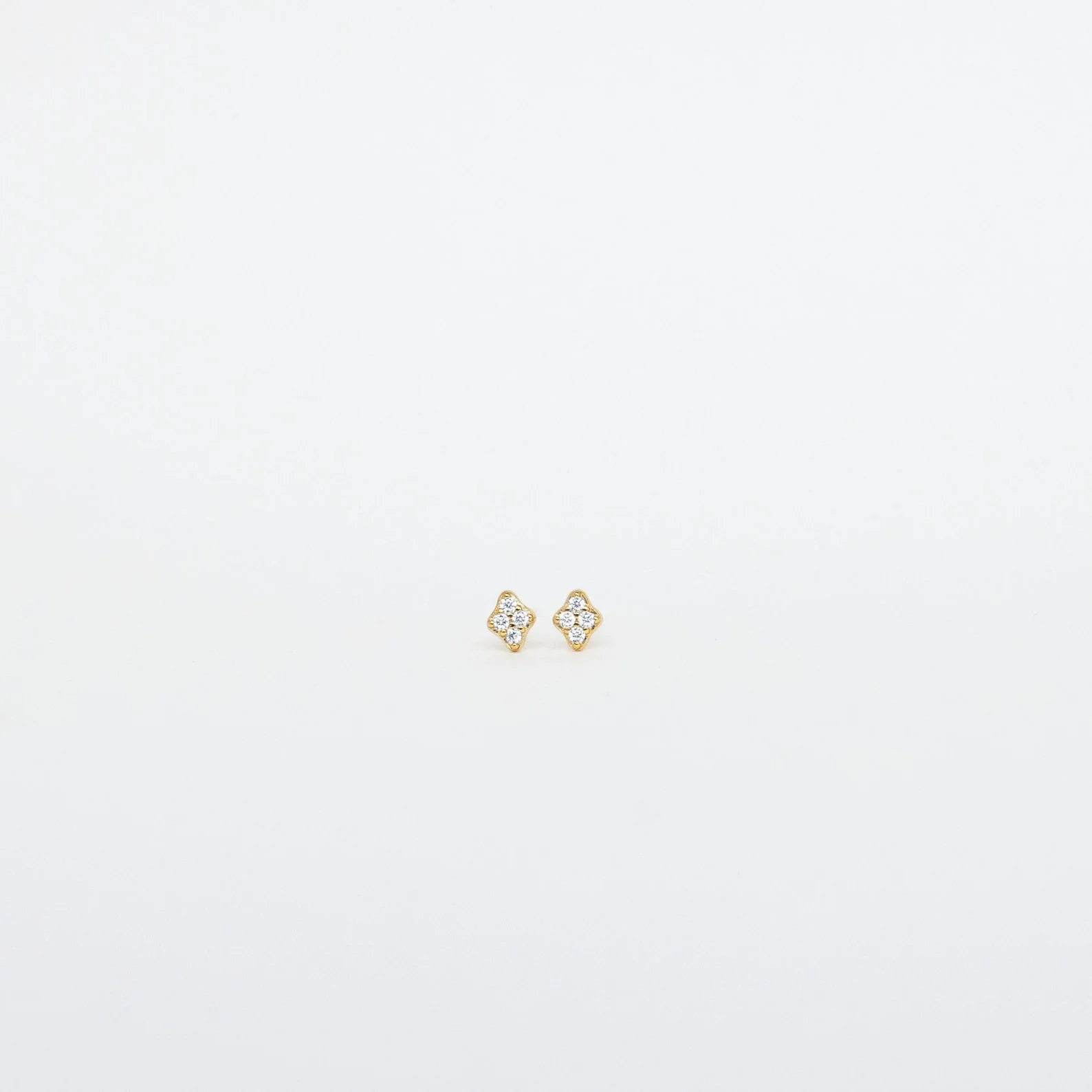 Avery Geometric Diamond Studs in 18K Gold - Image 5