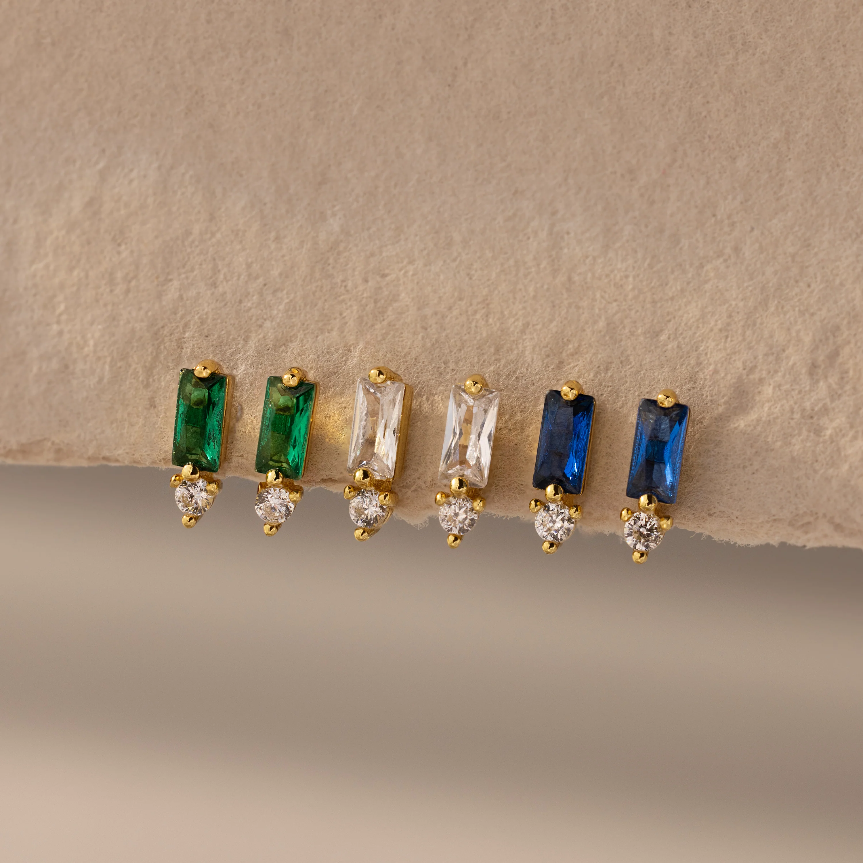 Baguette Alexandrite Drop Studs - Image 3