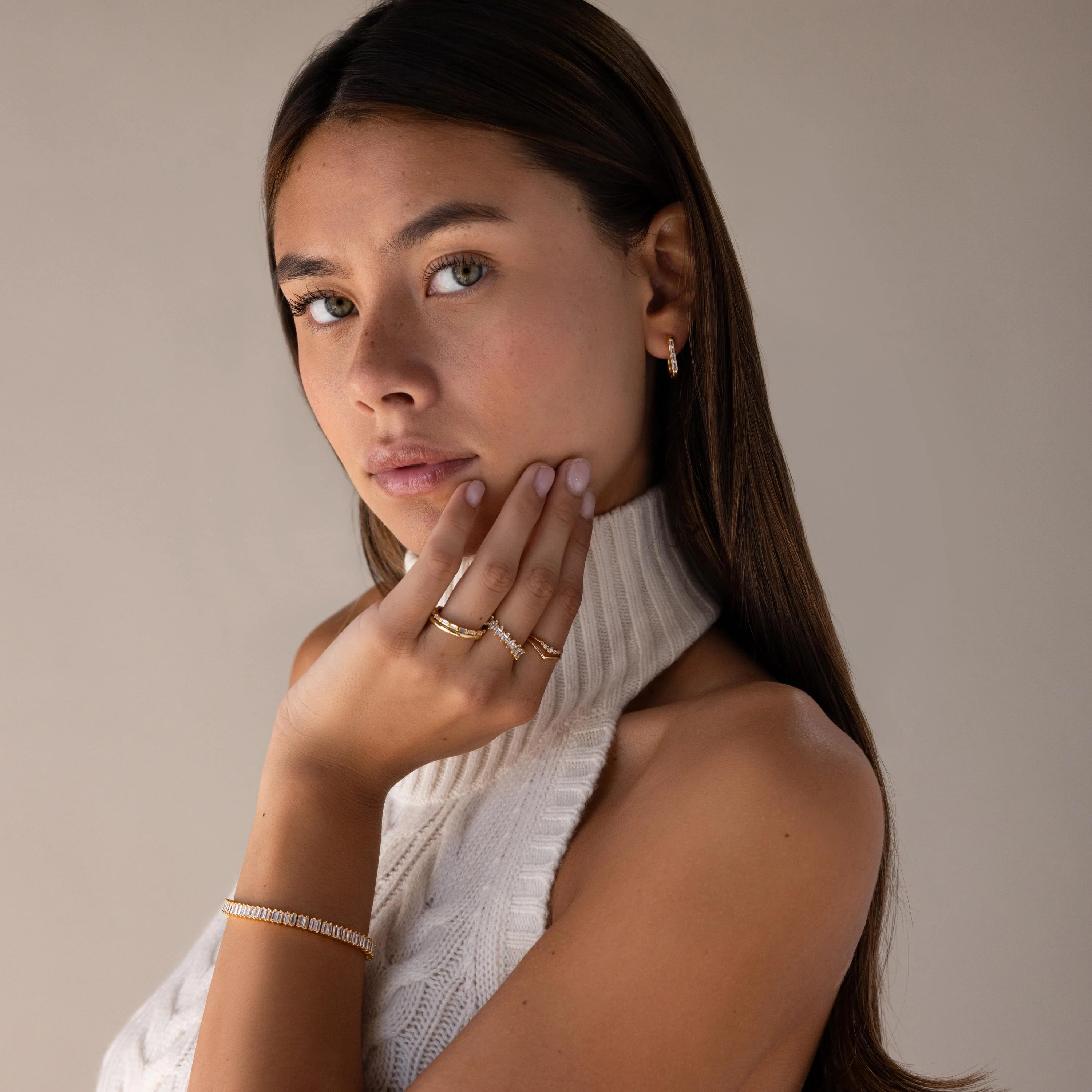 Baguette Birthstone Link Earrings - Image 6