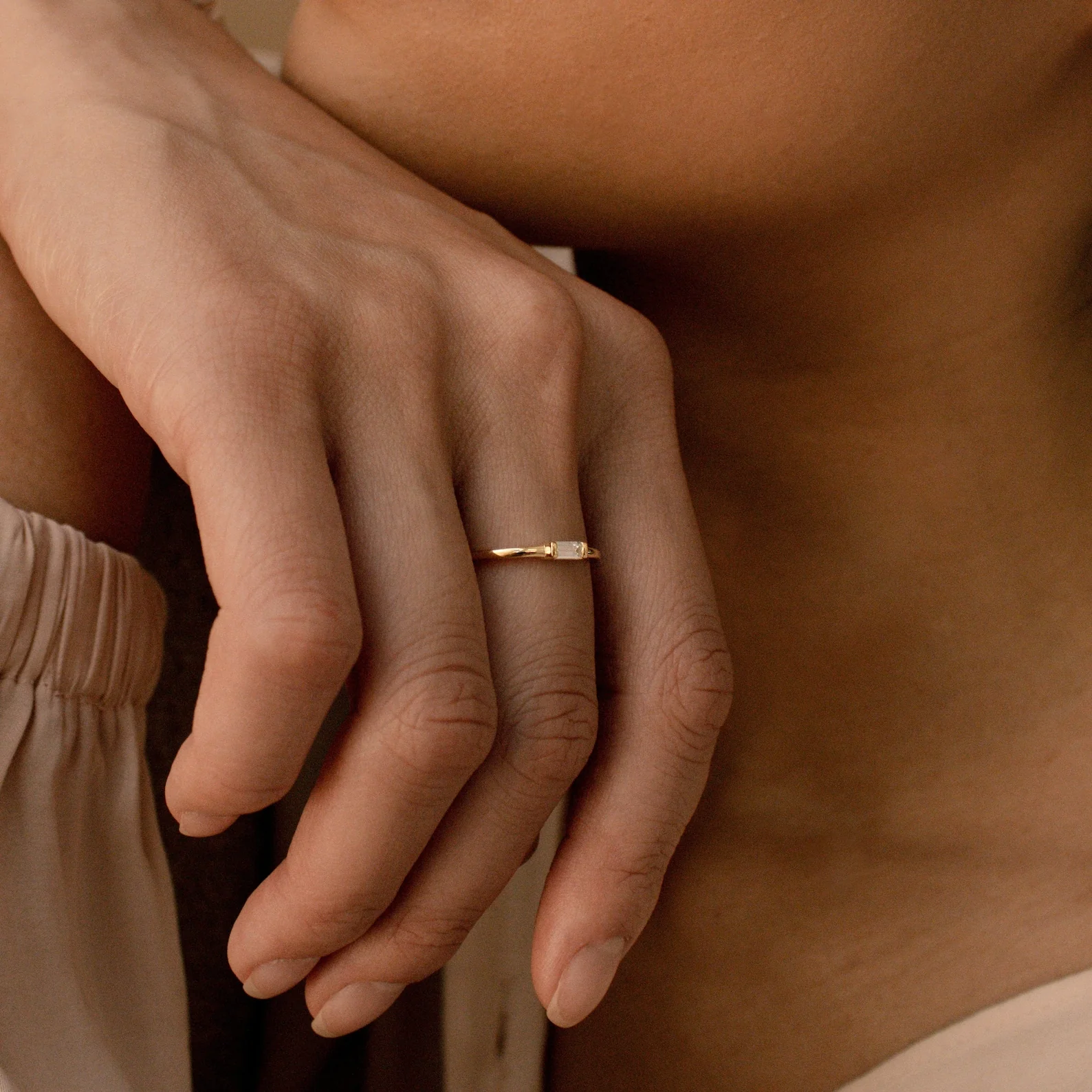 Baguette Diamond Ring in 18K Gold - Image 2