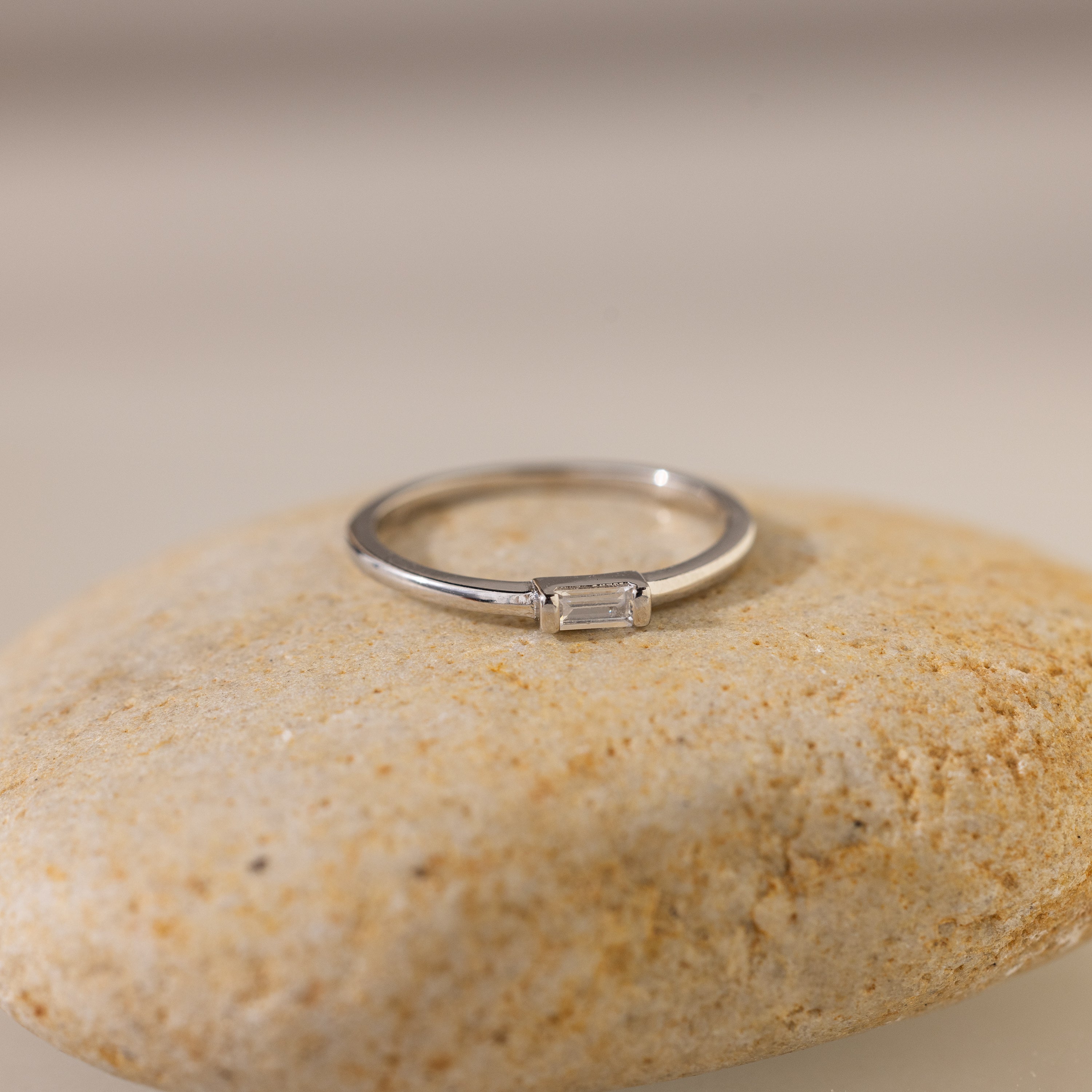 Baguette Diamond Ring in Silver - Image 3
