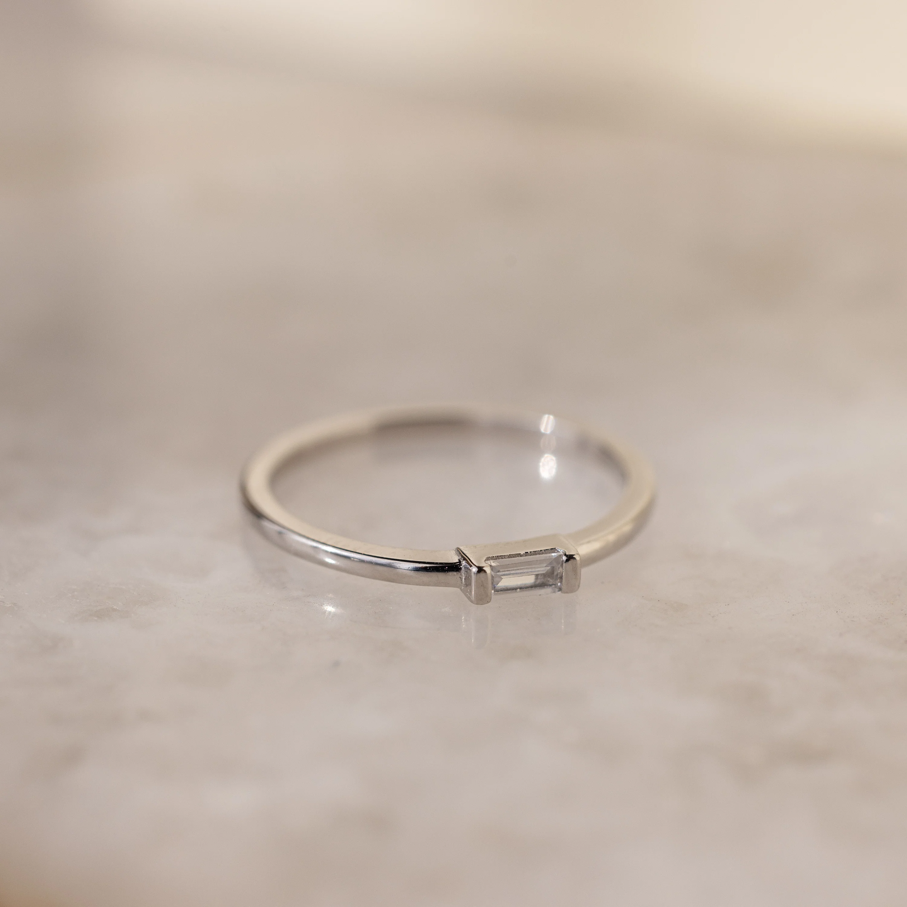 Baguette Diamond Ring in Silver - Image 5