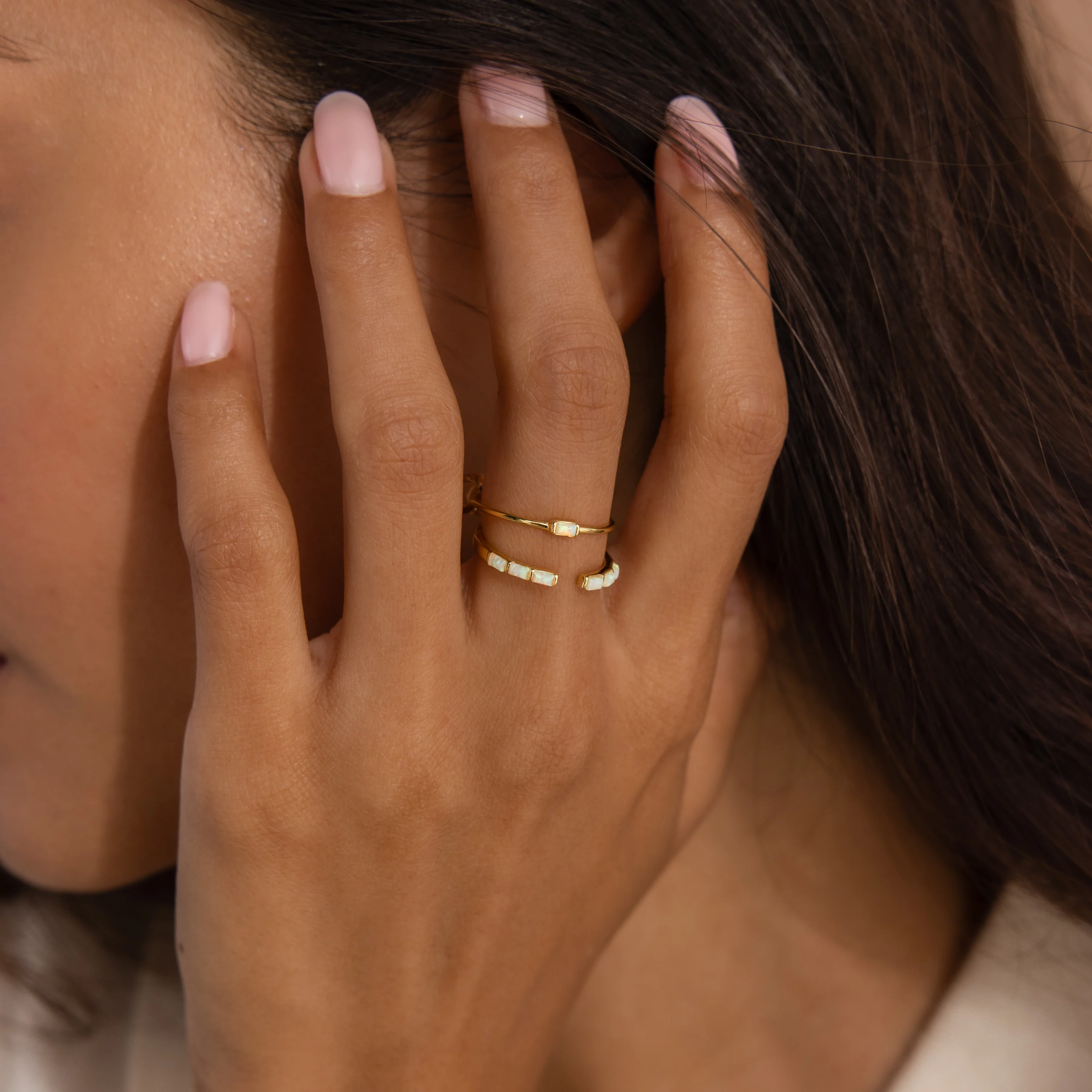 Baguette Opal Ring Set - Image 2