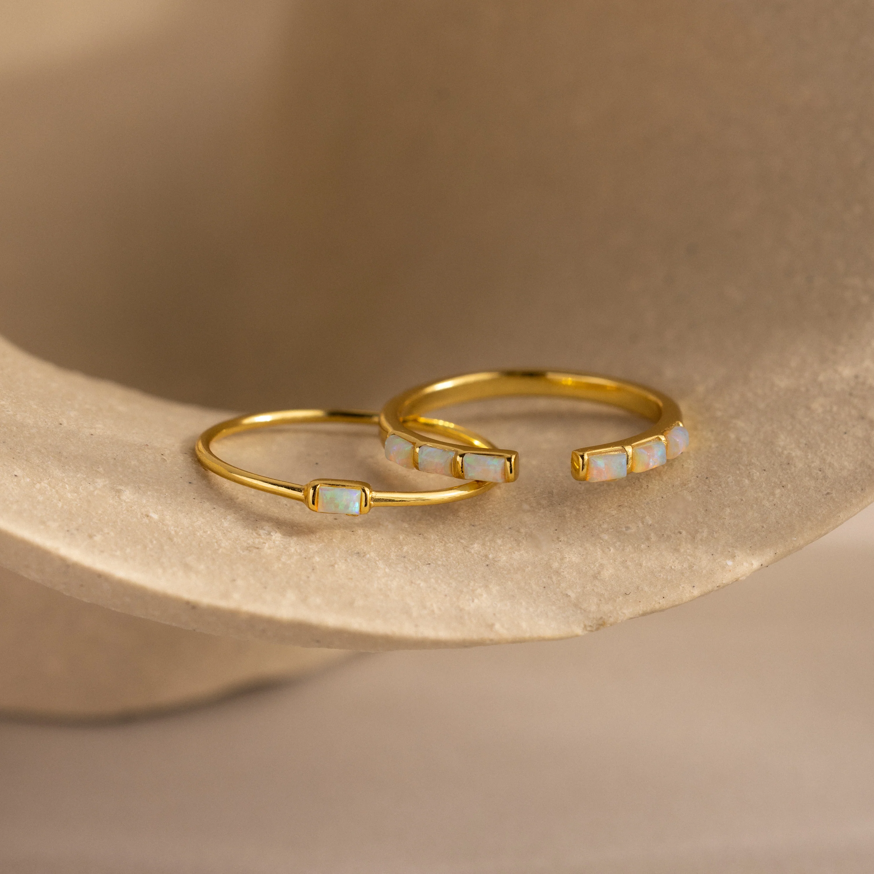 Baguette Opal Ring Set - Image 7