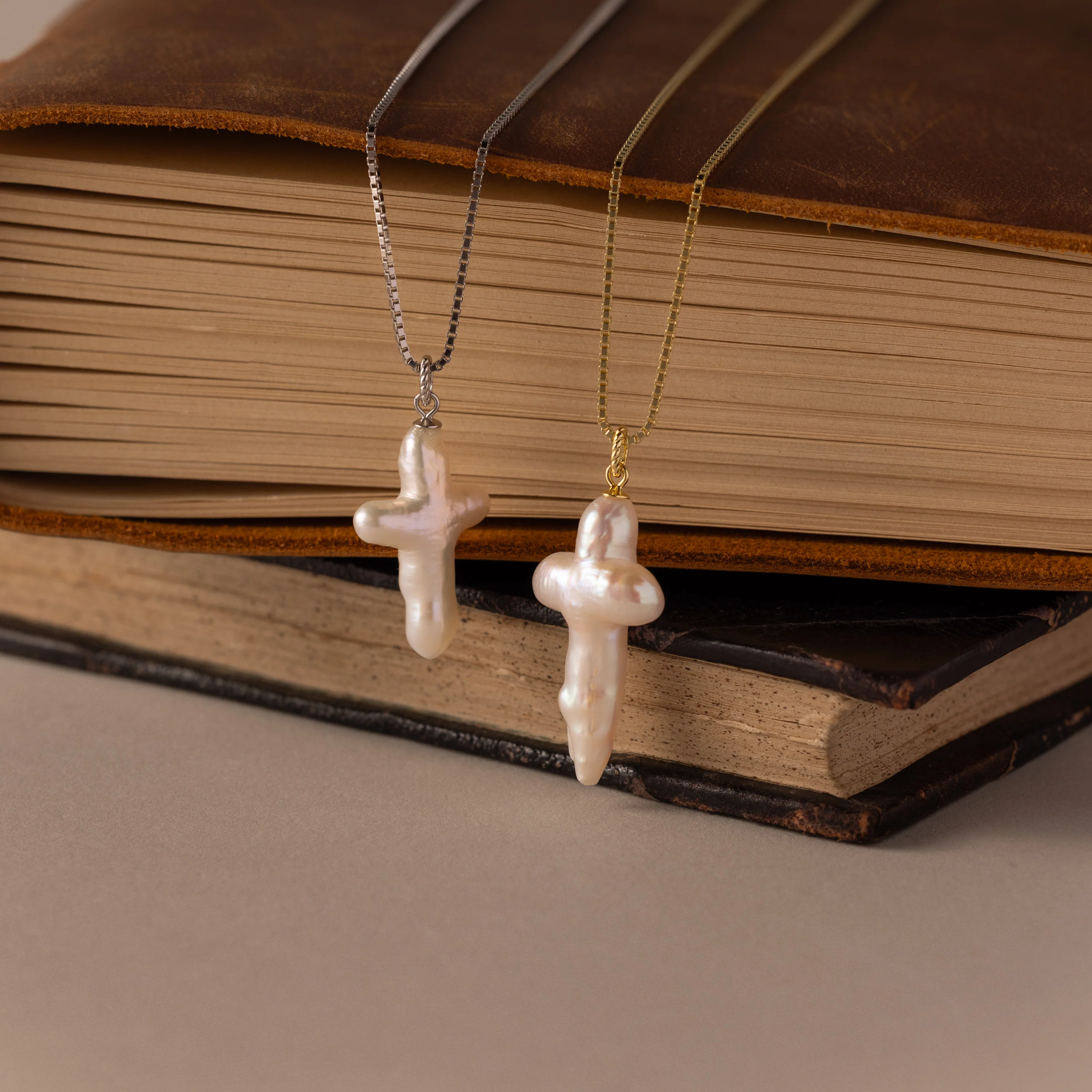 Baroque Pearl Cross Necklace - Image 6
