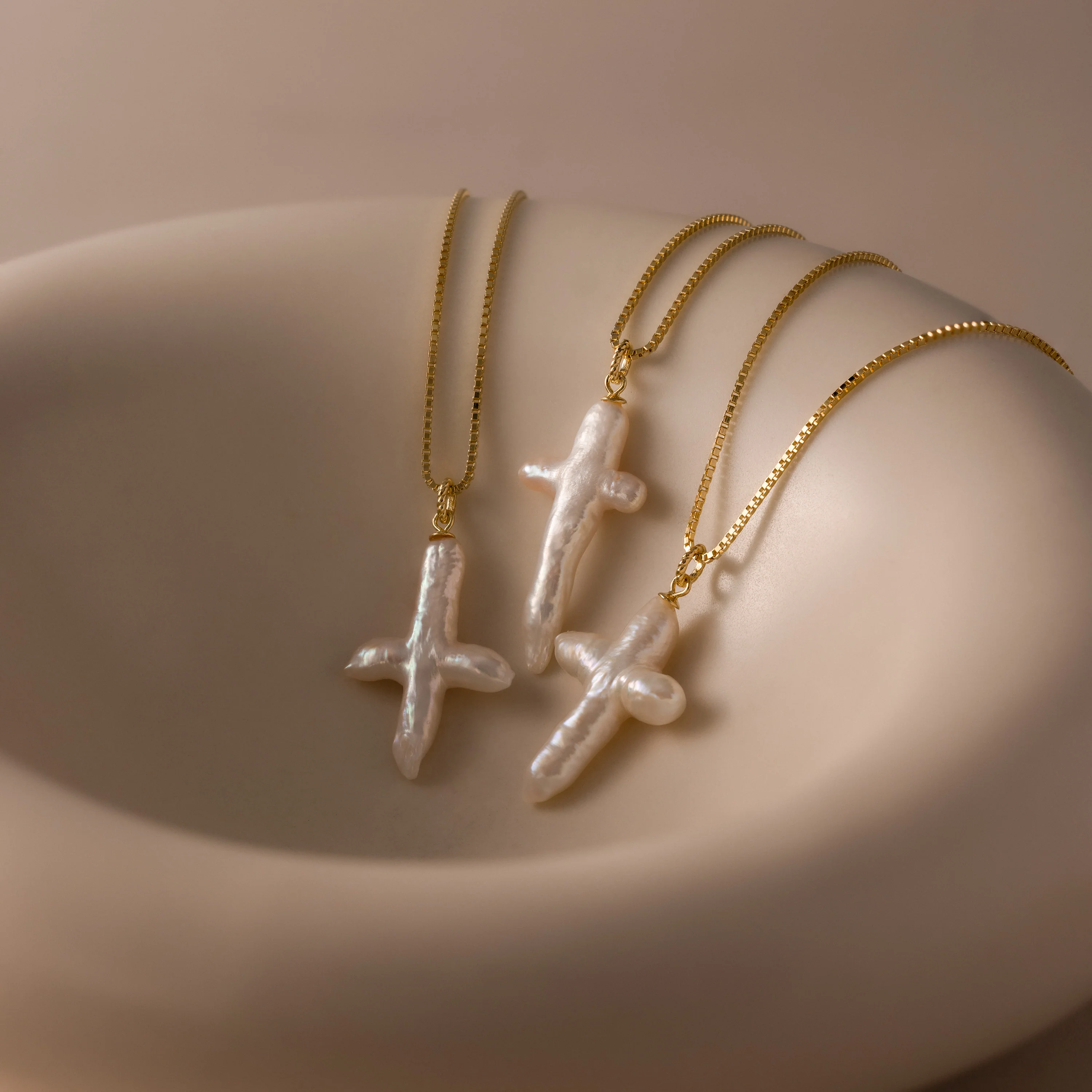 Baroque Pearl Cross Necklace - Image 8