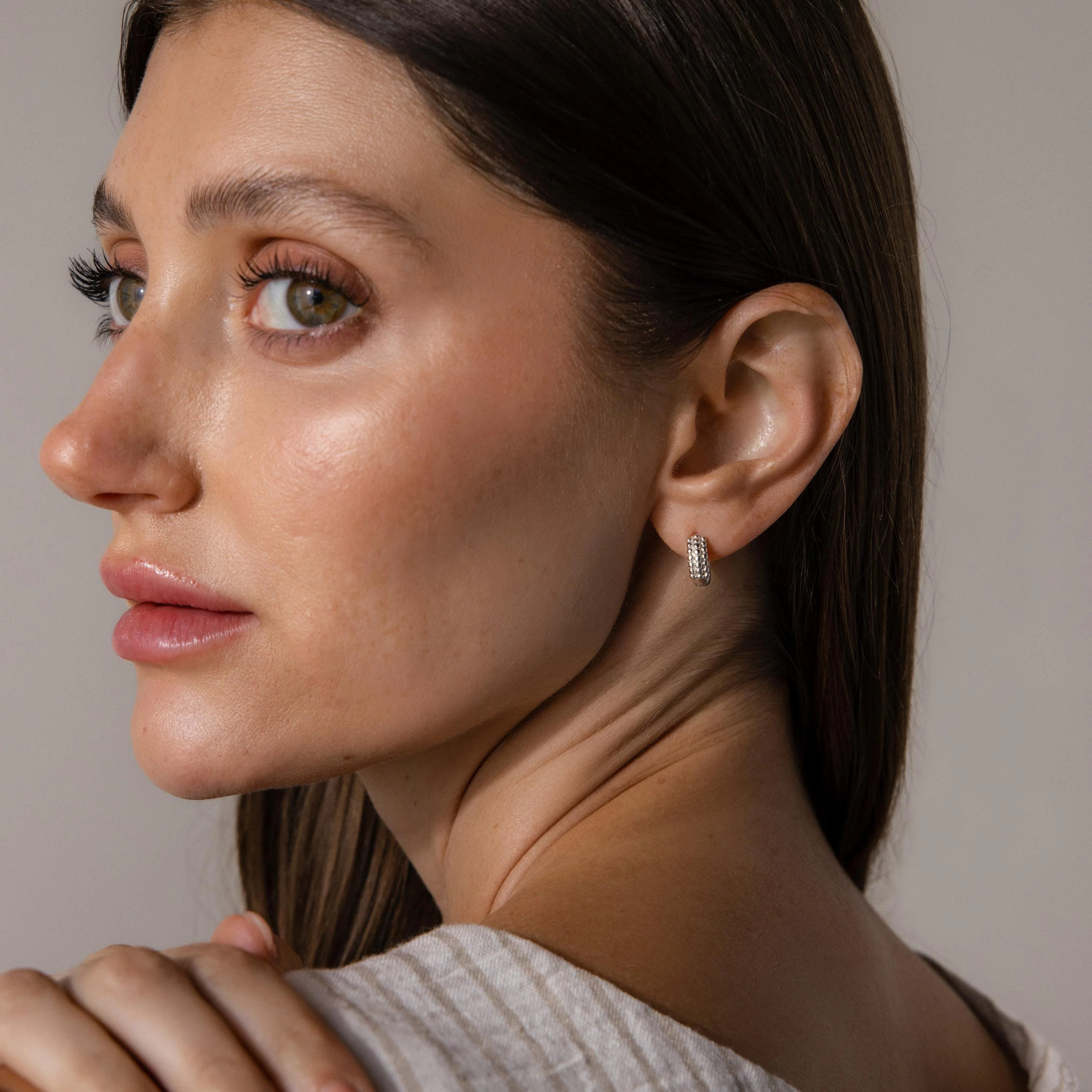 Beaded Chunky Hoops - Image 5