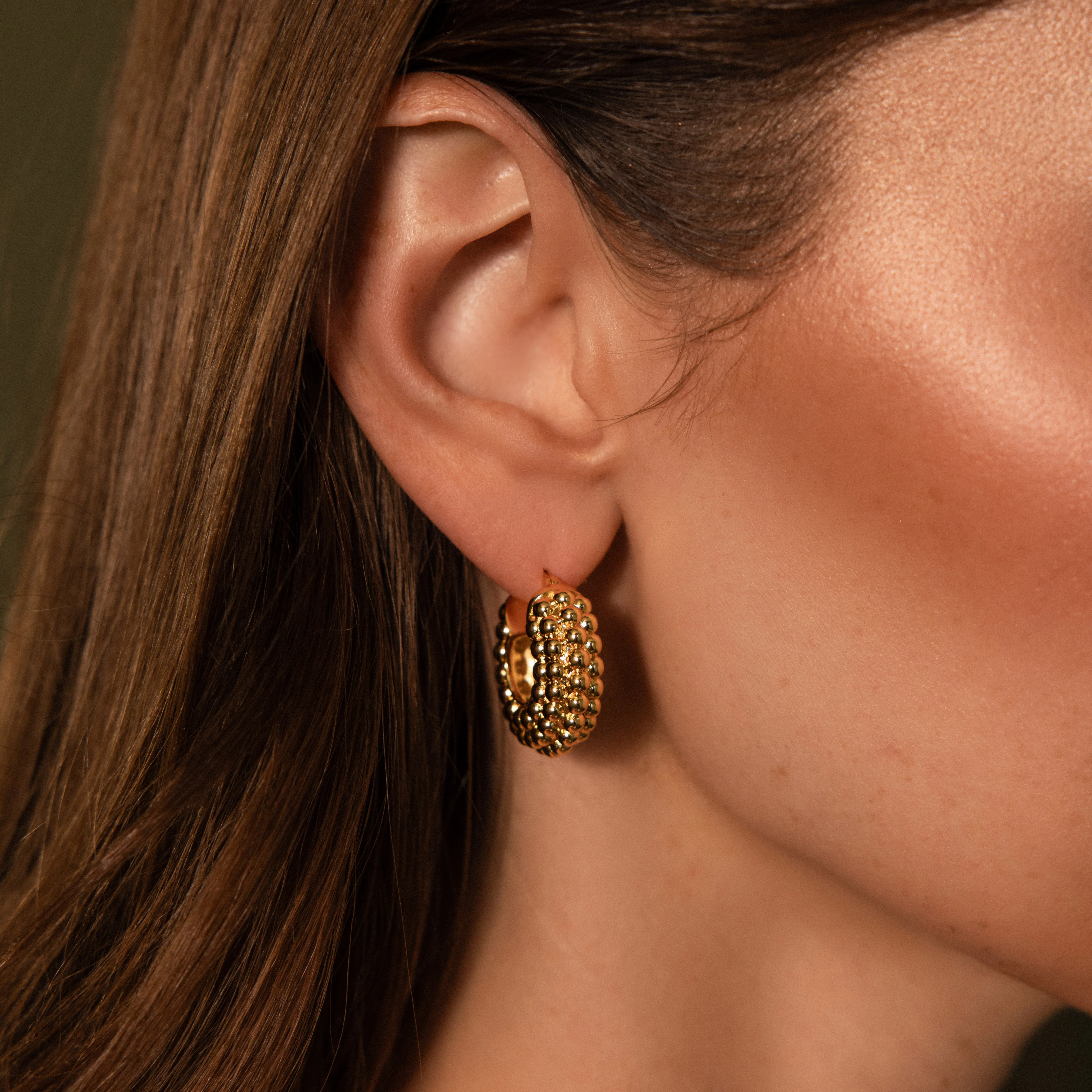 Beaded Dome Hoops - Image 3