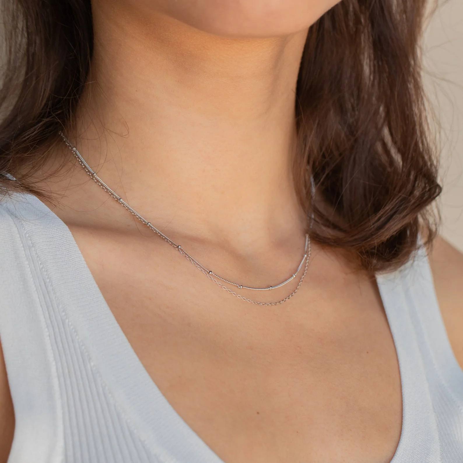 Beaded Duo Chain Necklace - Image 6